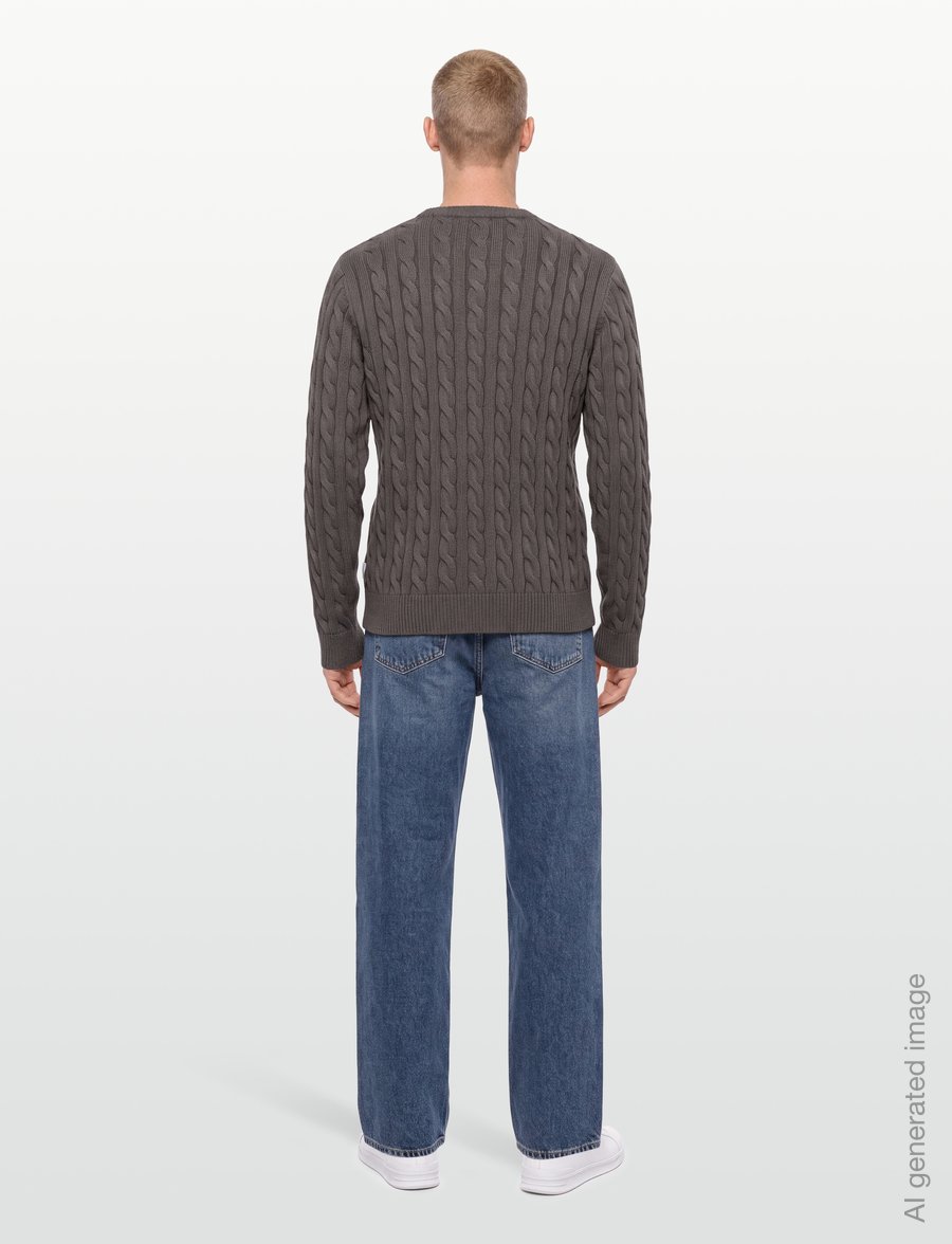 Lindbergh - Cabel knit - round necks - stone grey - 4