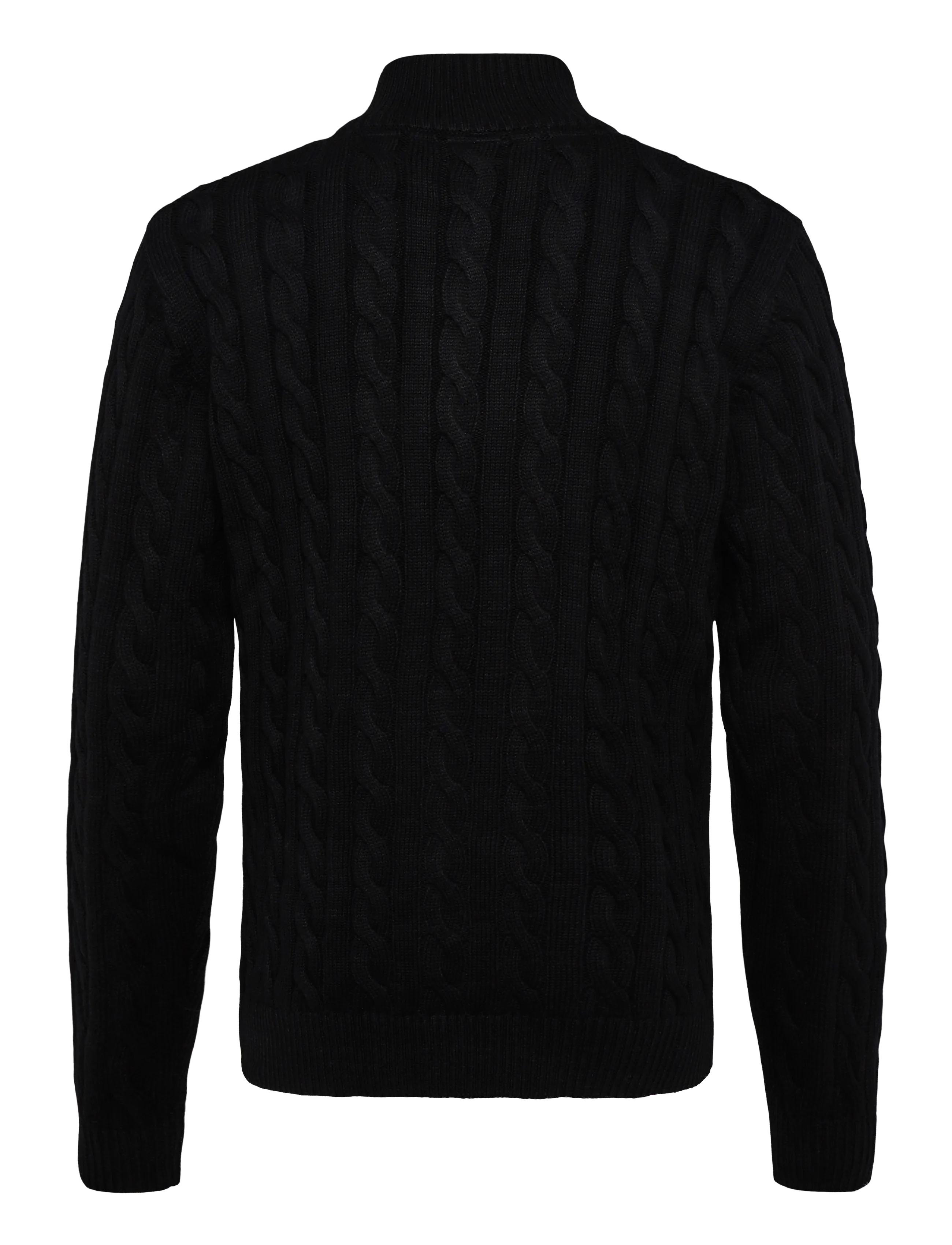 Lindbergh - Cabel zip-neck knit - half zip jumpers - black - 1