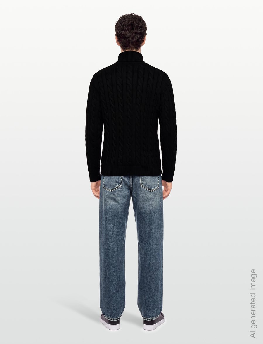 Lindbergh - Cabel zip-neck knit - poolpika lukuga džemprid - black - 4