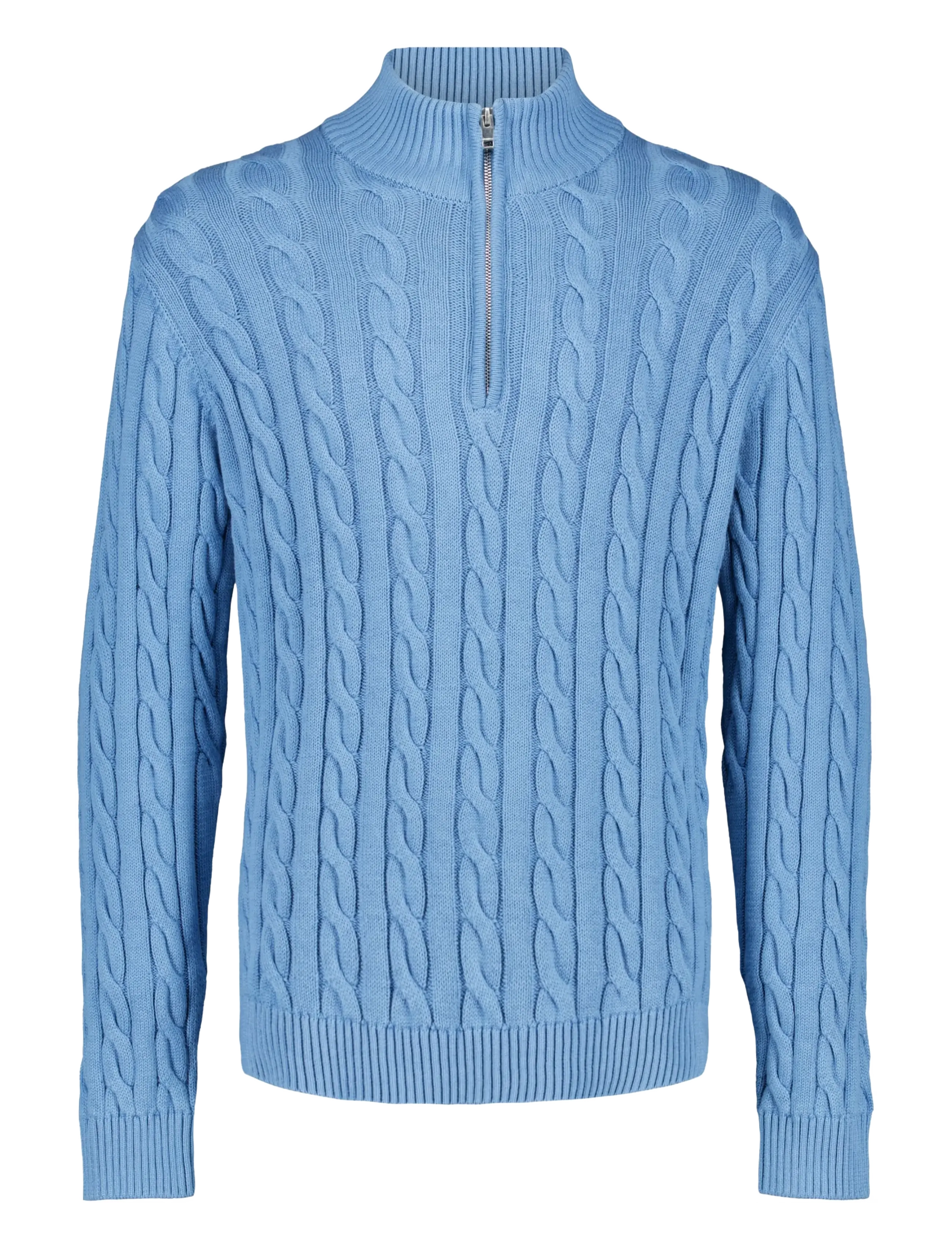 Lindbergh Cabel zip-neck knit - Lindbergh - MID BLUE / blue