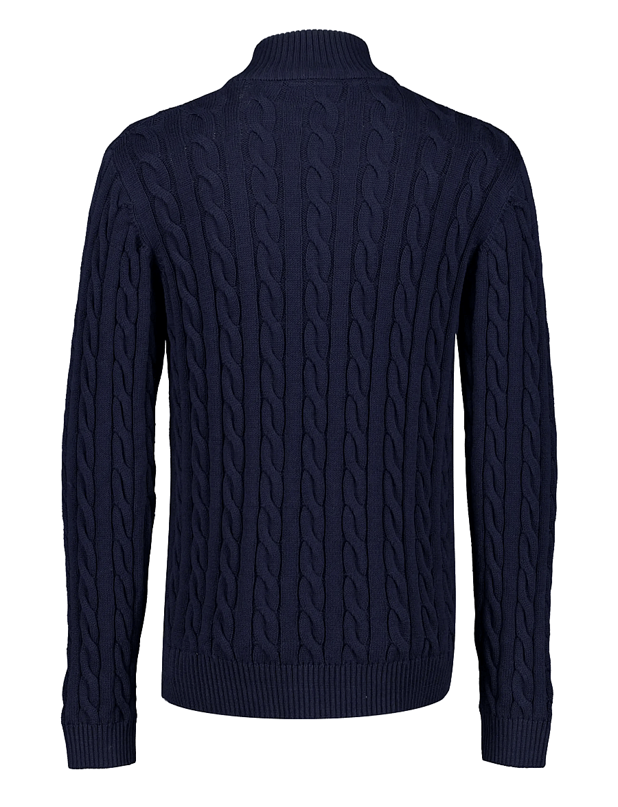 Lindbergh - Cabel zip-neck knit - navy - 1