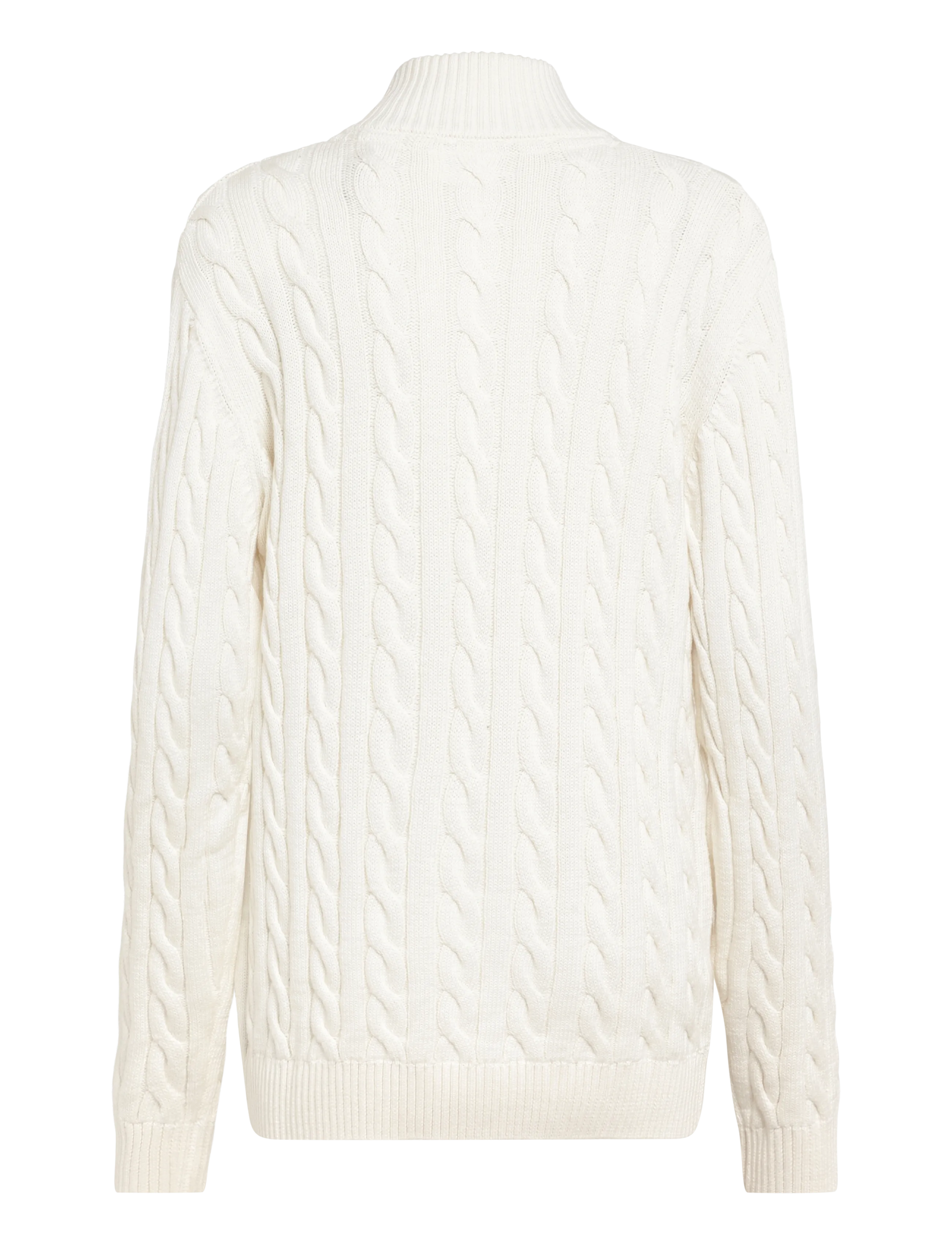 Lindbergh - Cabel zip-neck knit - pullover mit halbem reißverschluss - pearl white - 1