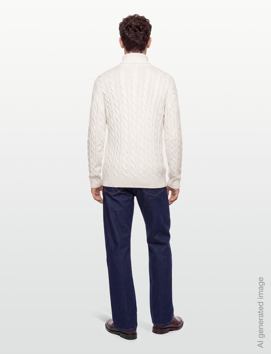 Lindbergh - Cabel zip-neck knit - poolpika lukuga džemprid - pearl white - 4