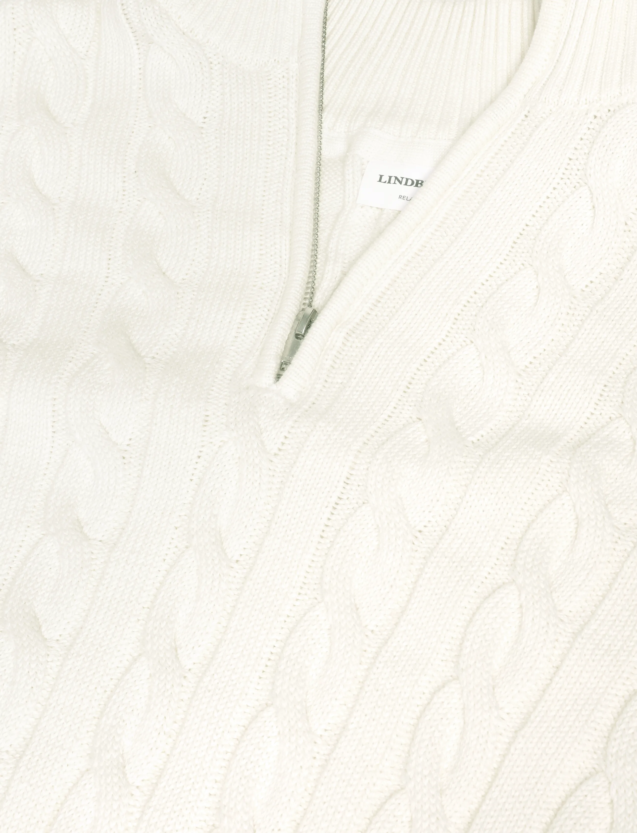 Lindbergh - Cabel zip-neck knit - pullover mit halbem reißverschluss - pearl white - 2
