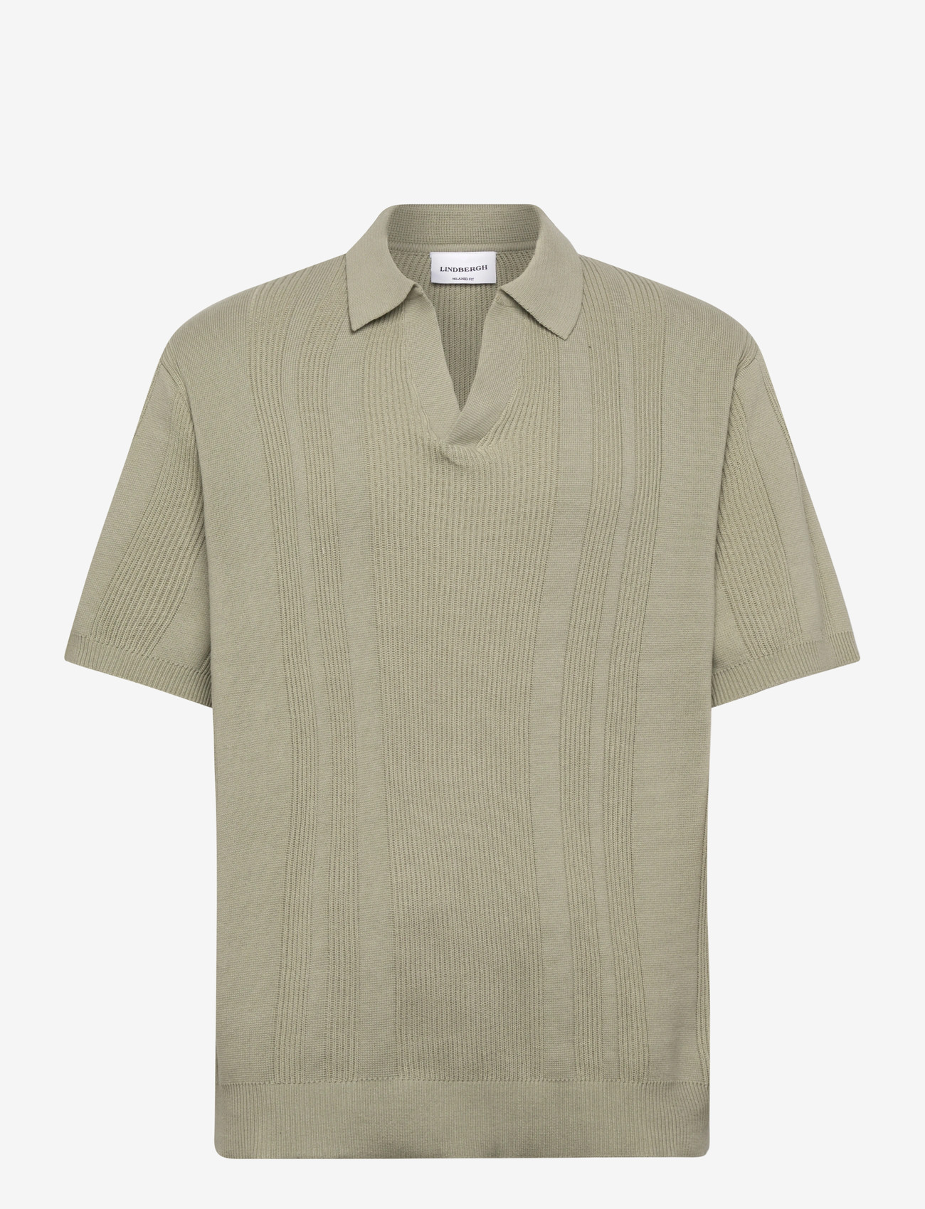 Lindbergh - Knitted S/S polo - adīti polo krekli ar garām piedurknēm - dusty green - 1