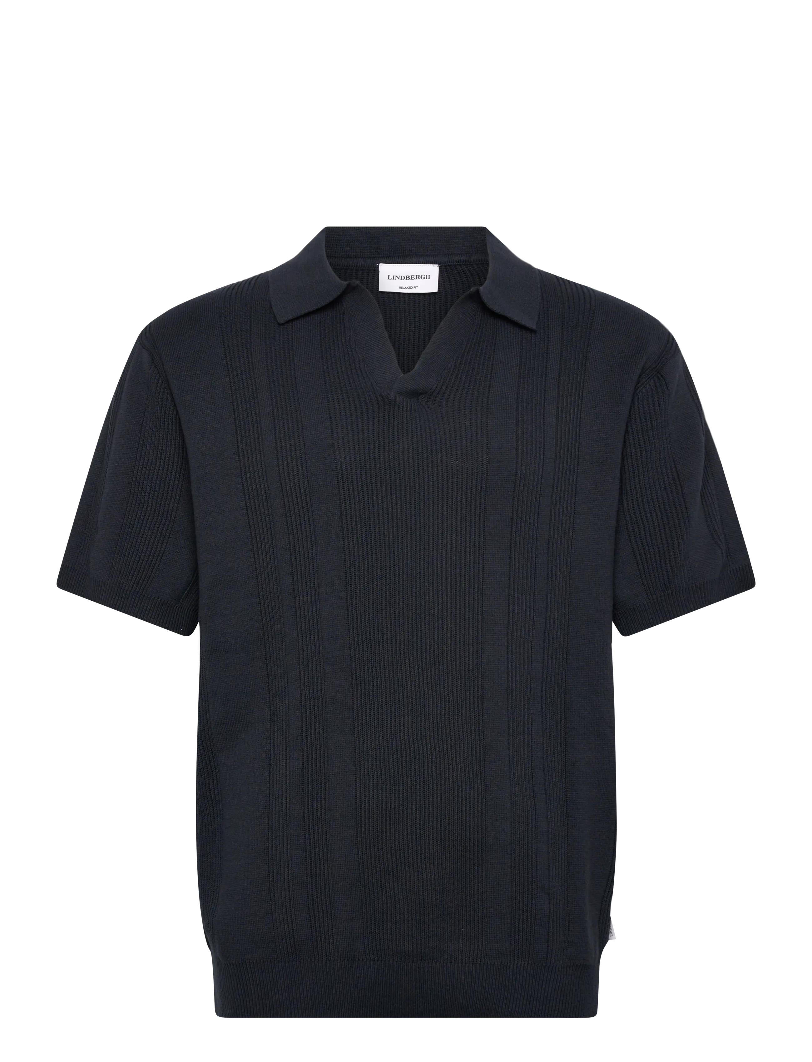 Lindbergh Knitted S/S polo - Tøj - NAVY / navy
