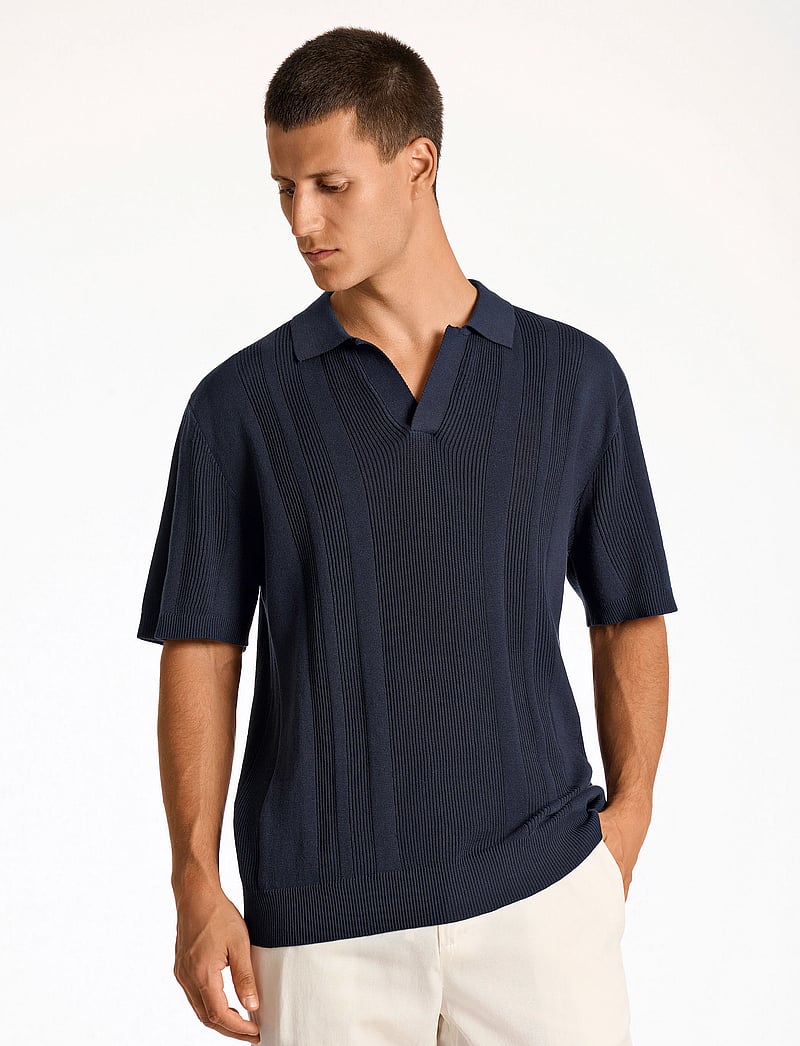Lindbergh - Knitted S/S polo - polostrik - navy - 0
