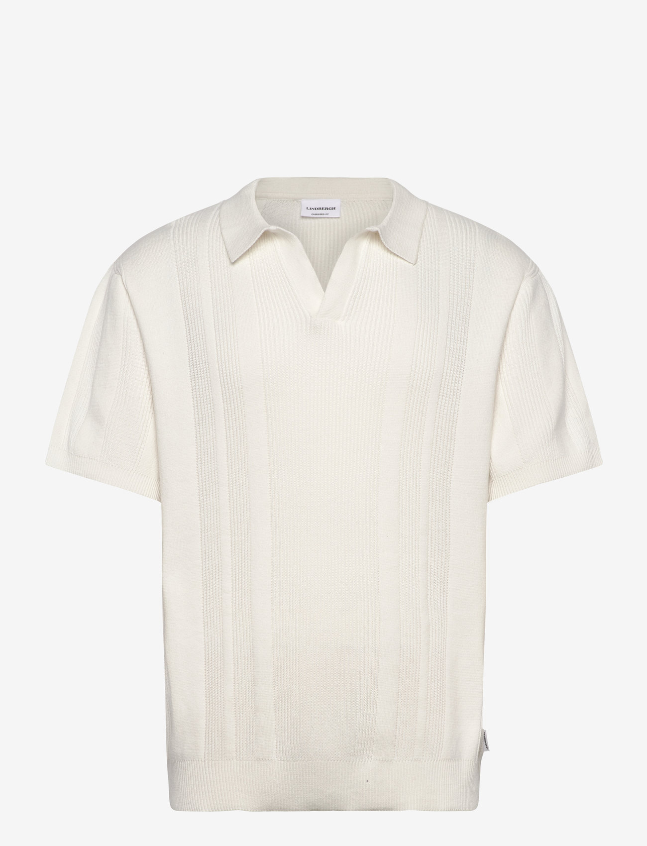 Lindbergh - Knitted S/S polo - kootud polosärgid - salt white - 1