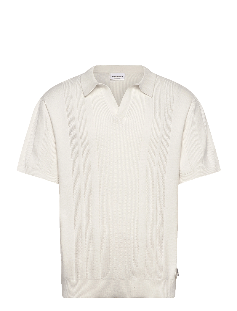 Lindbergh - Knitted S/S polo - kootud polosärgid - salt white - 1