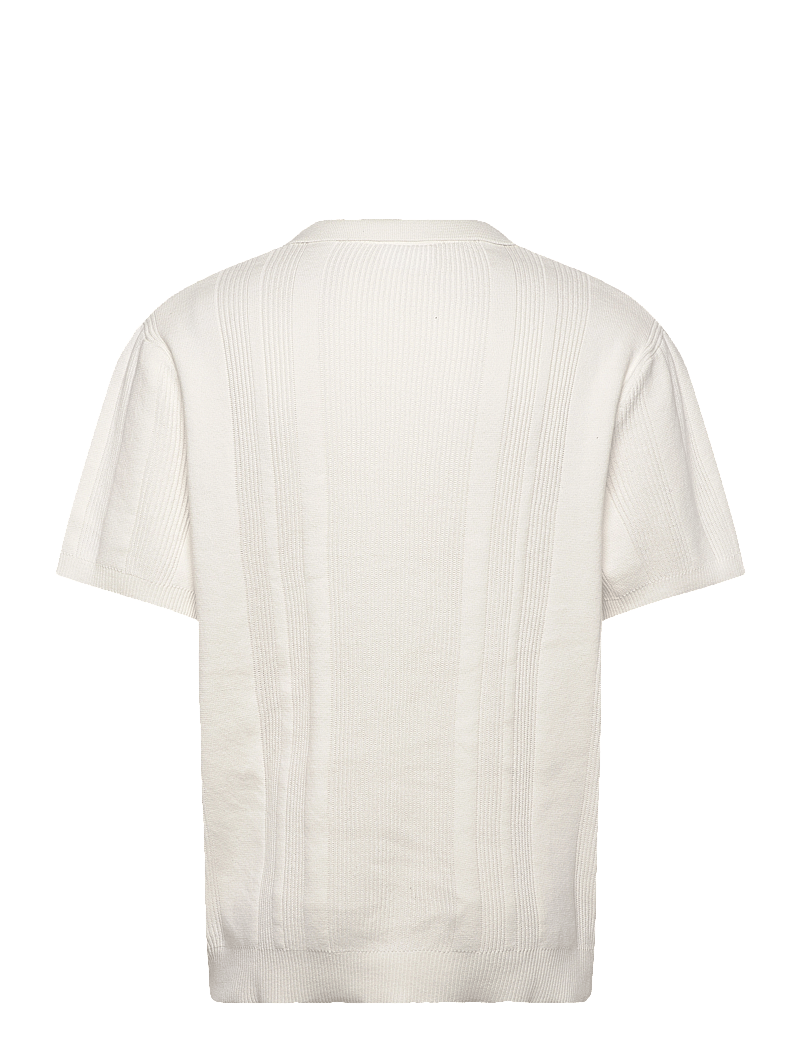 Lindbergh - Knitted S/S polo - kootud polosärgid - salt white - 2