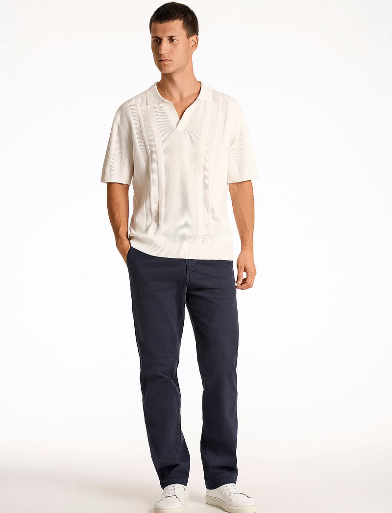 Lindbergh - Knitted S/S polo - kootud polosärgid - salt white - 4