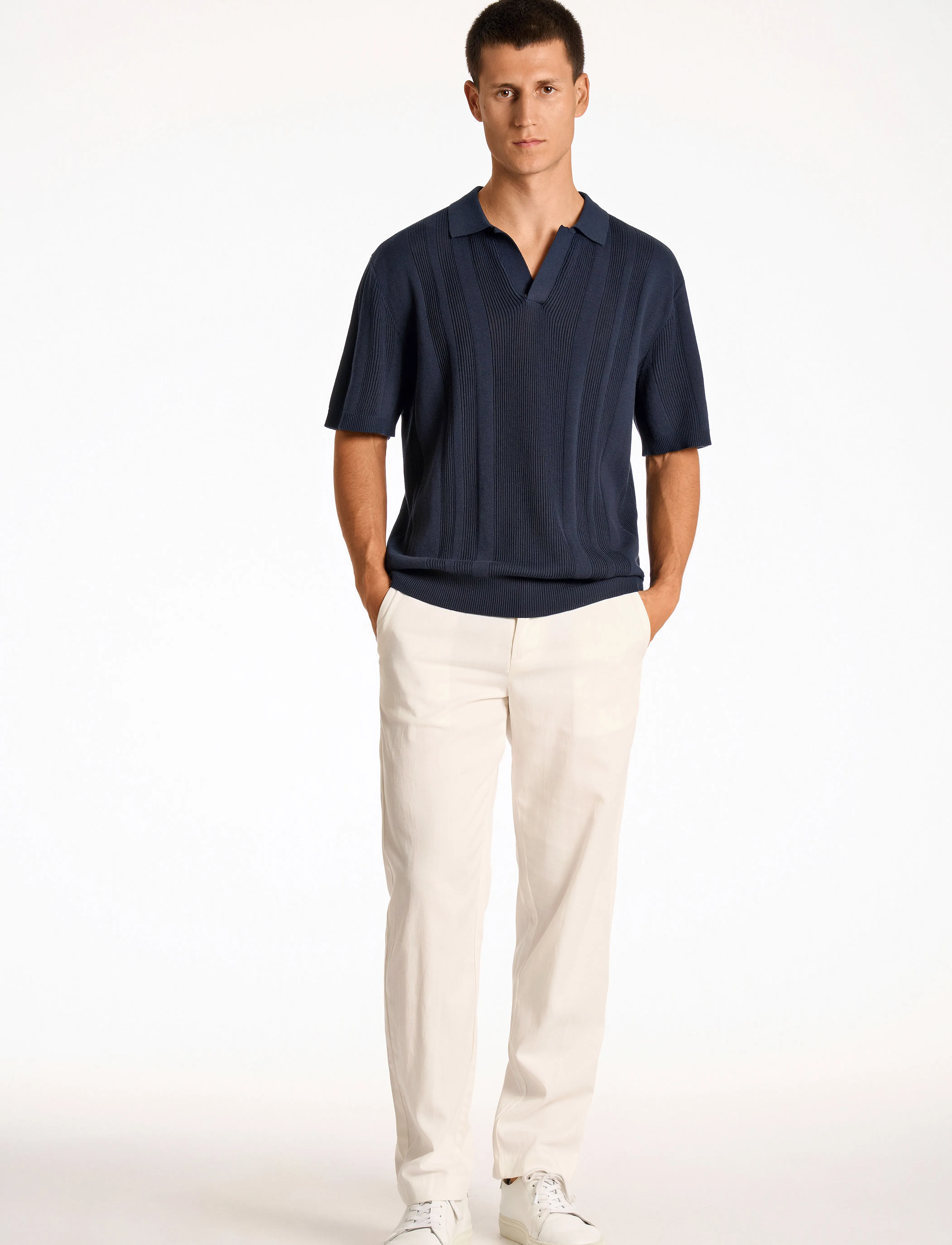 Lindbergh - Knitted S/S polo - trøjer - navy - 4