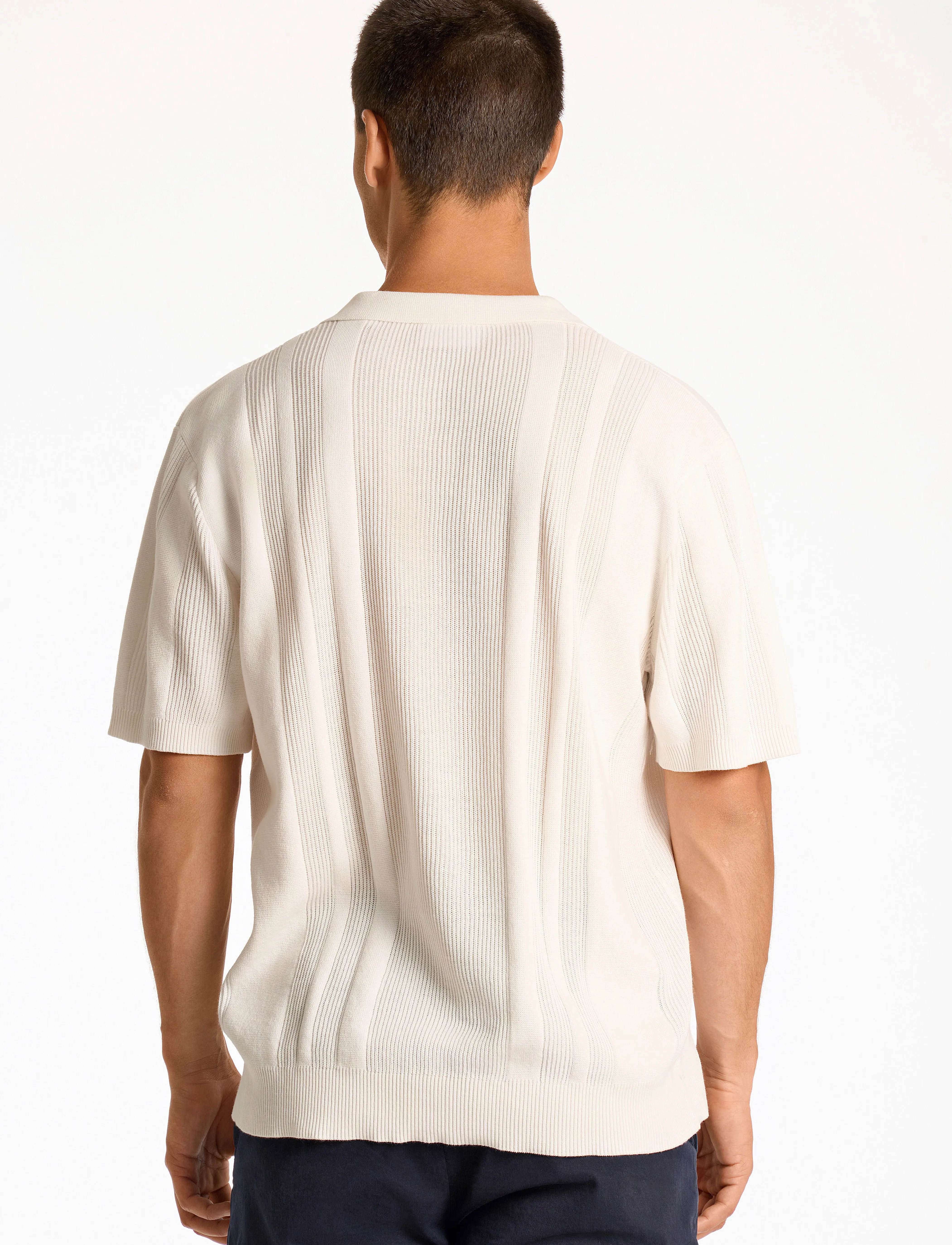 Lindbergh - Knitted S/S polo - trøjer - salt white - 3