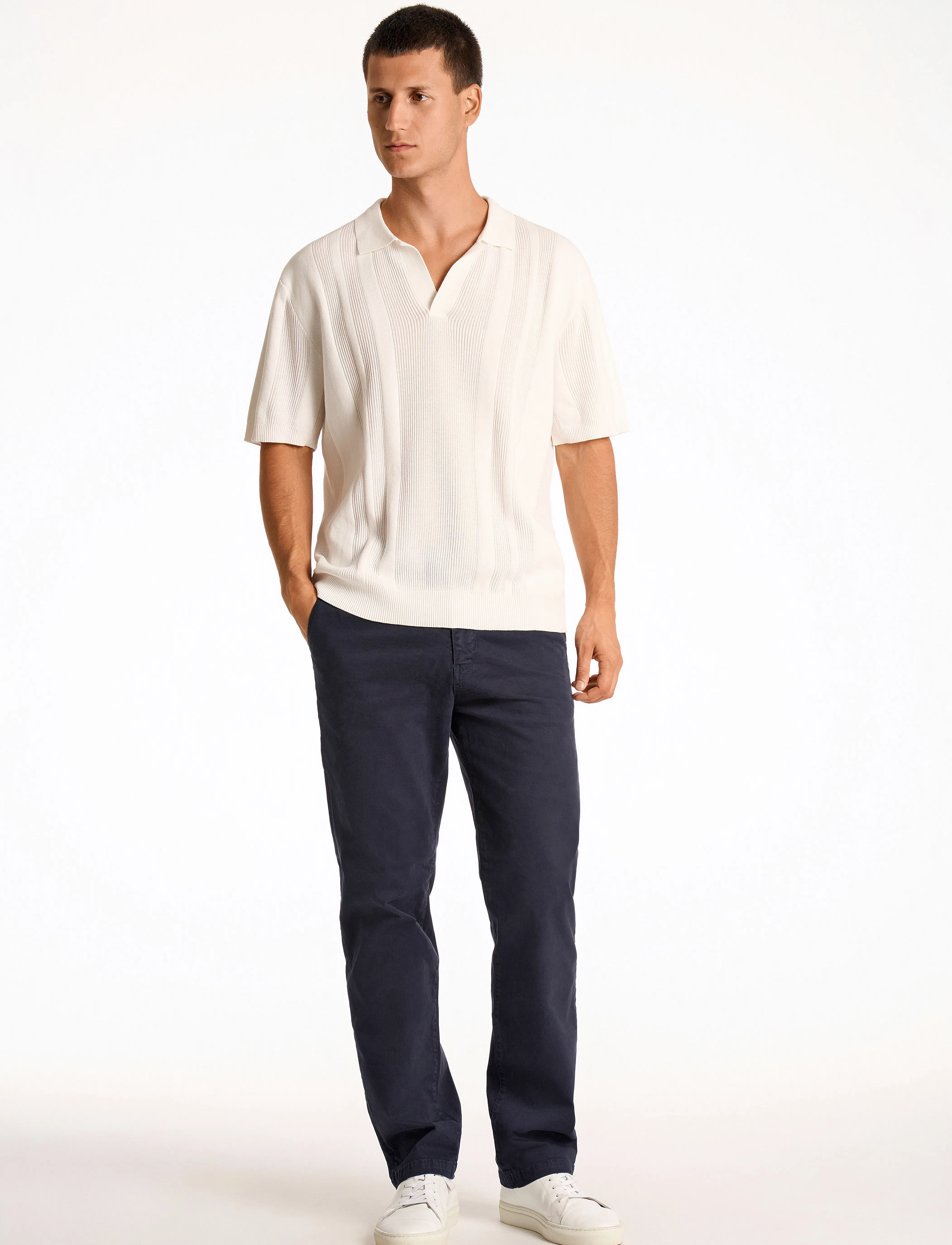 Lindbergh - Knitted S/S polo - trøjer - salt white - 4