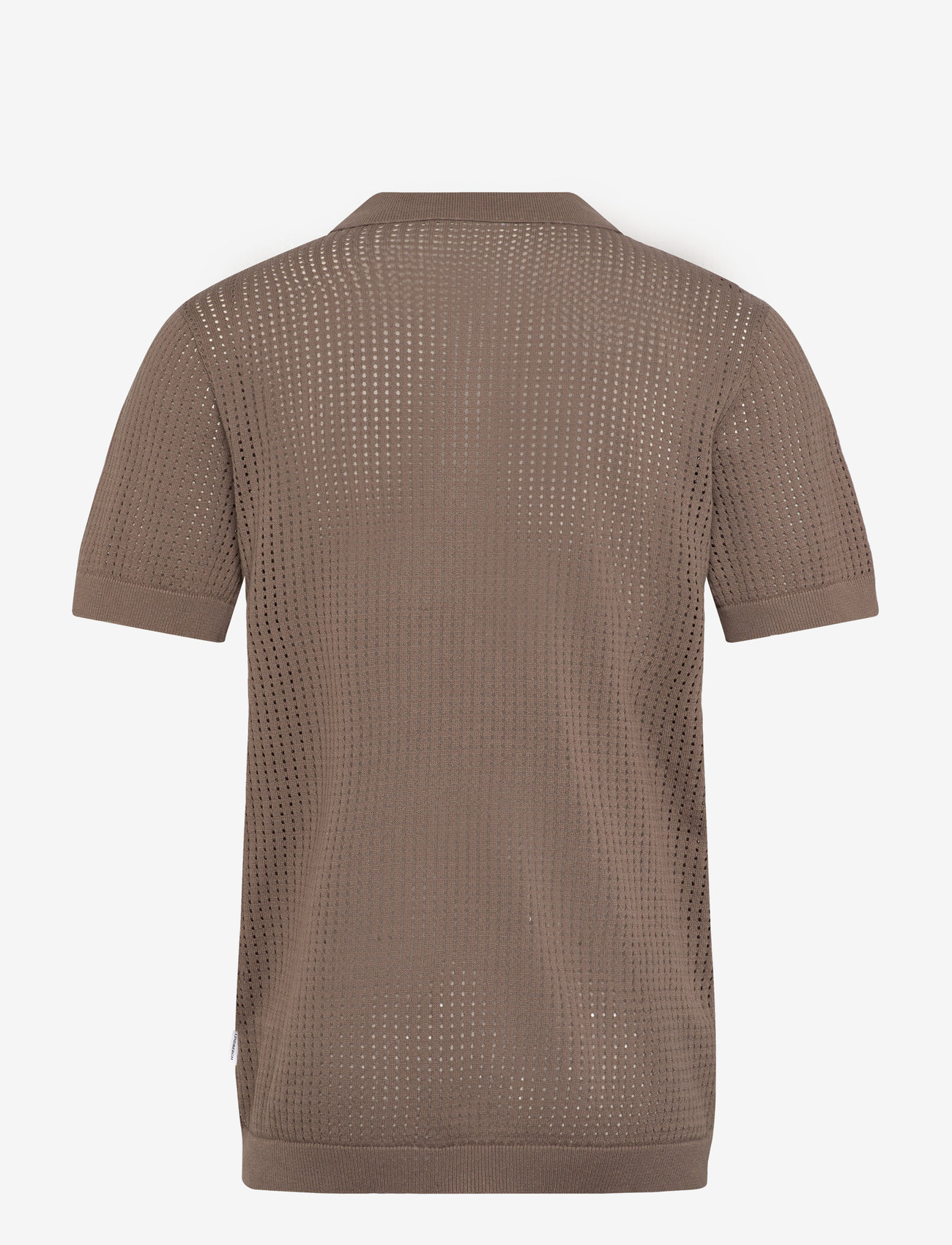 Lindbergh - Crochet knitted S/S polo - polostrik - dk stone - 1