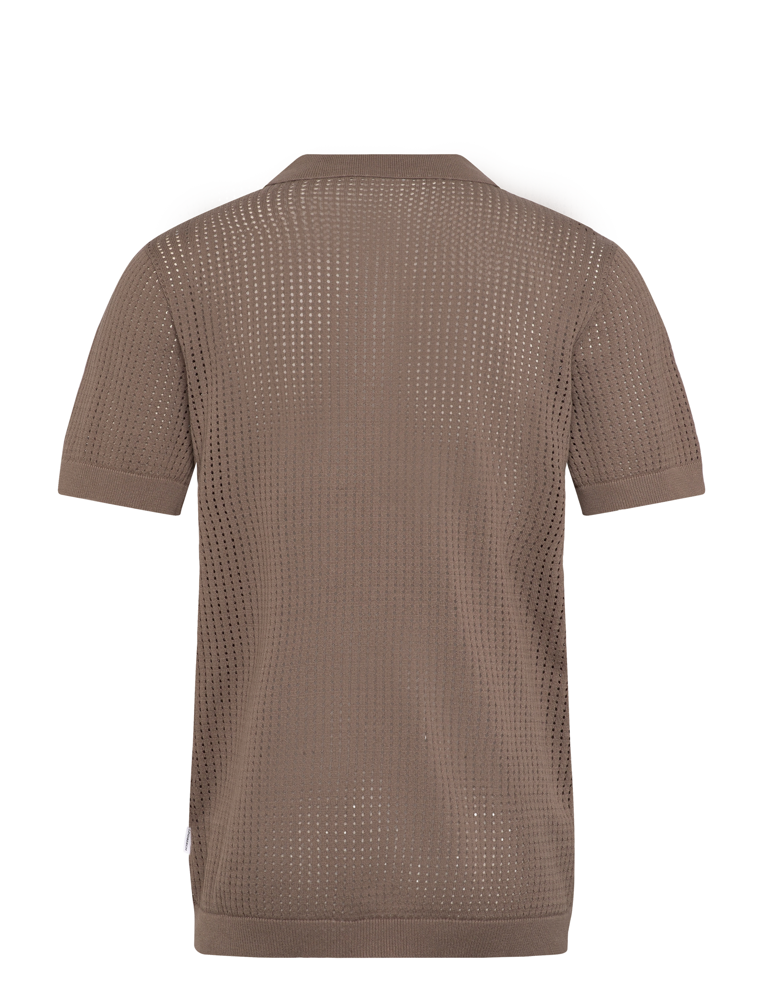 Lindbergh - Crochet knitted S/S polo - knitted polos - dk stone - 1