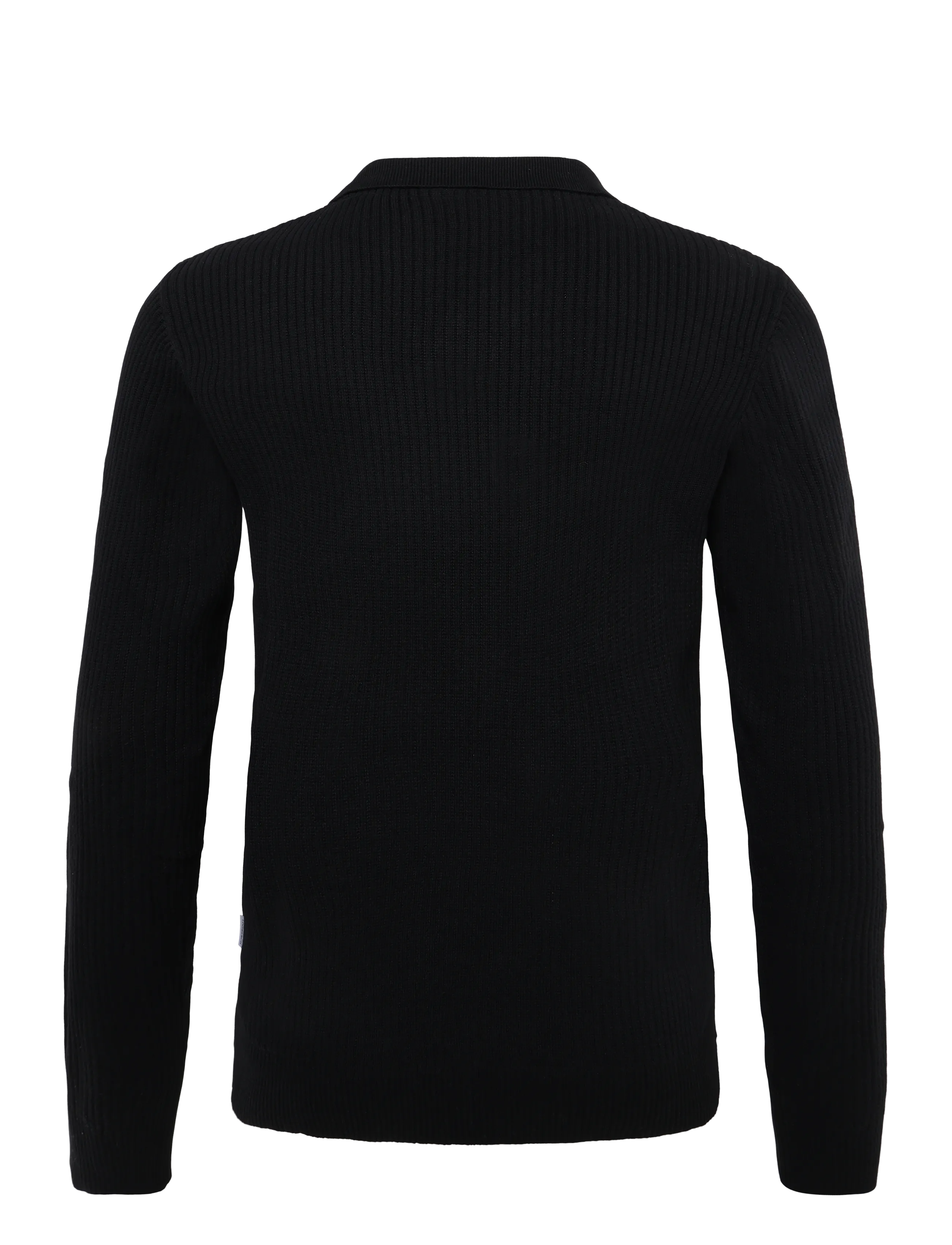 Lindbergh - Ribbed L/S v-neck poloRibbed L/S v-neck polo - poloer i strik med lange ærmer - black - 1