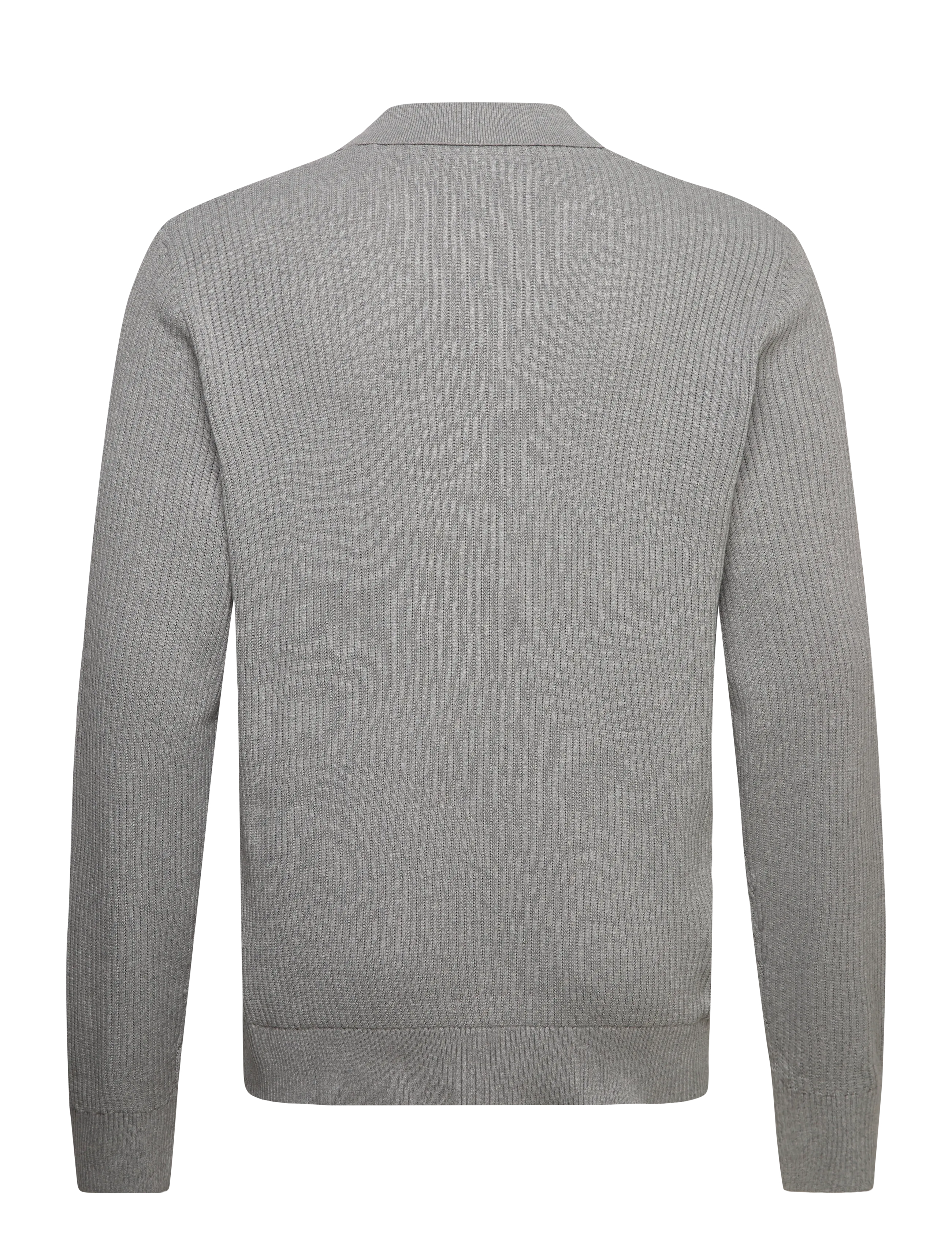 Lindbergh - Ribbed L/S v-neck poloRibbed L/S v-neck polo - pikkade varrukatega kootud polod - grey mel - 1