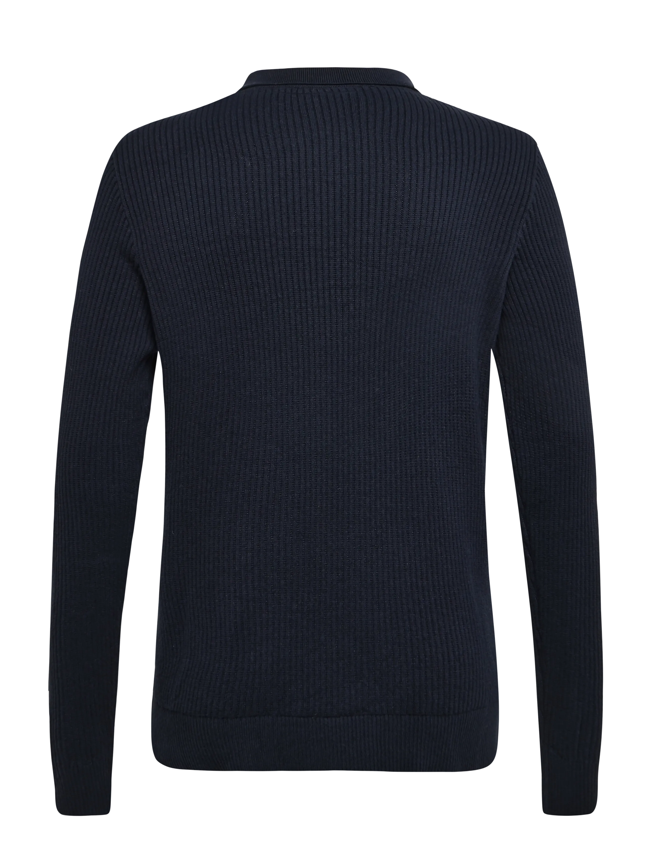 Lindbergh - Ribbed L/S v-neck poloRibbed L/S v-neck polo - langärmelige strick-polohemden - navy - 1