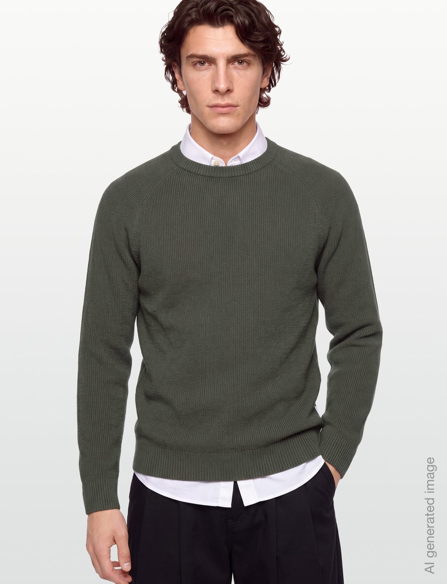 Lindbergh - Ribbed L/S o-neck knitRibbed L/S o-neck knit - Ümara kaelusega - army - 3