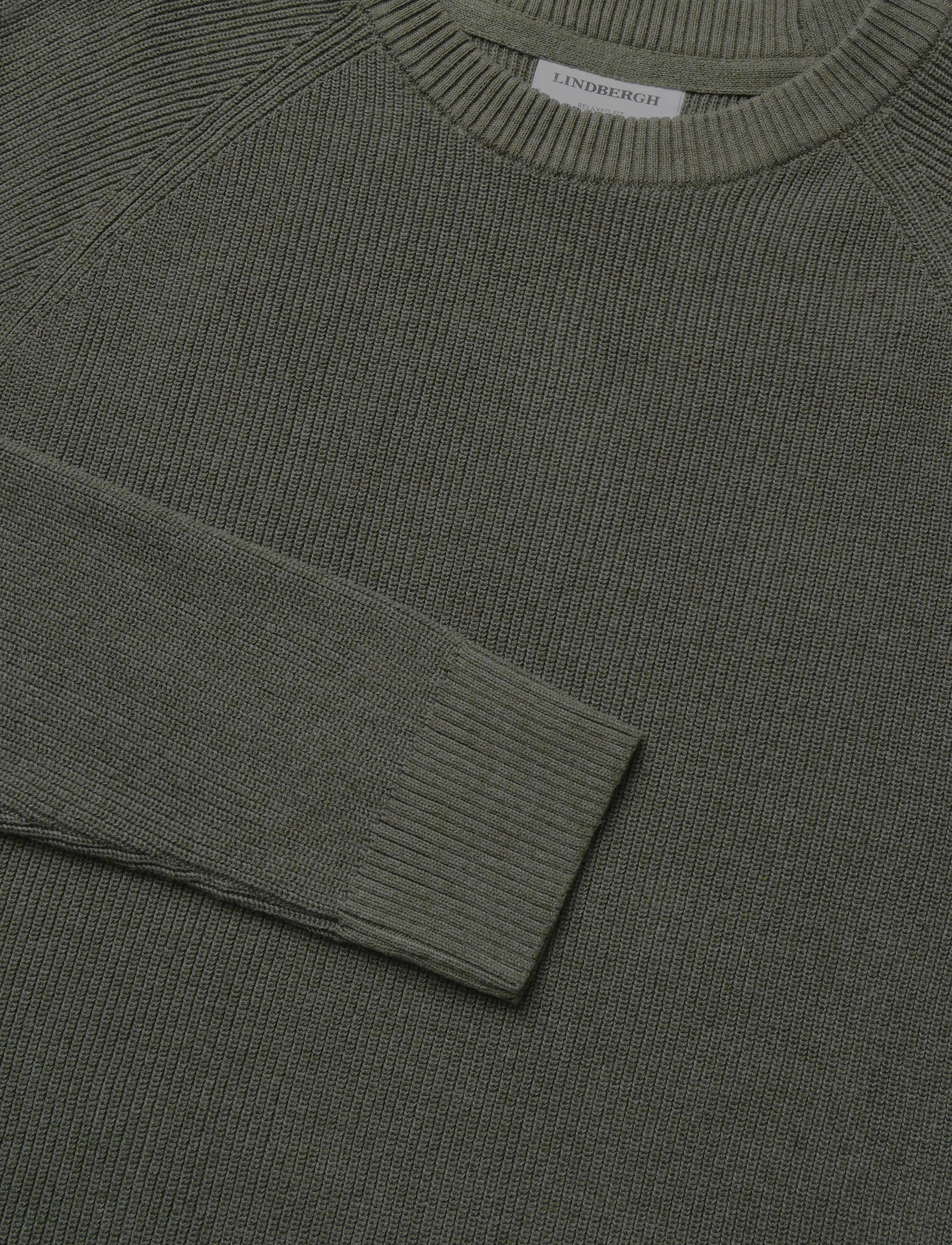 Lindbergh - Ribbed L/S o-neck knitRibbed L/S o-neck knit - army - 2