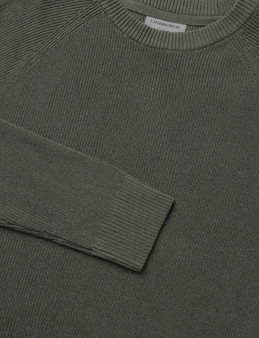 Lindbergh - Ribbed L/S o-neck knitRibbed L/S o-neck knit - rundhalsad - army - 2