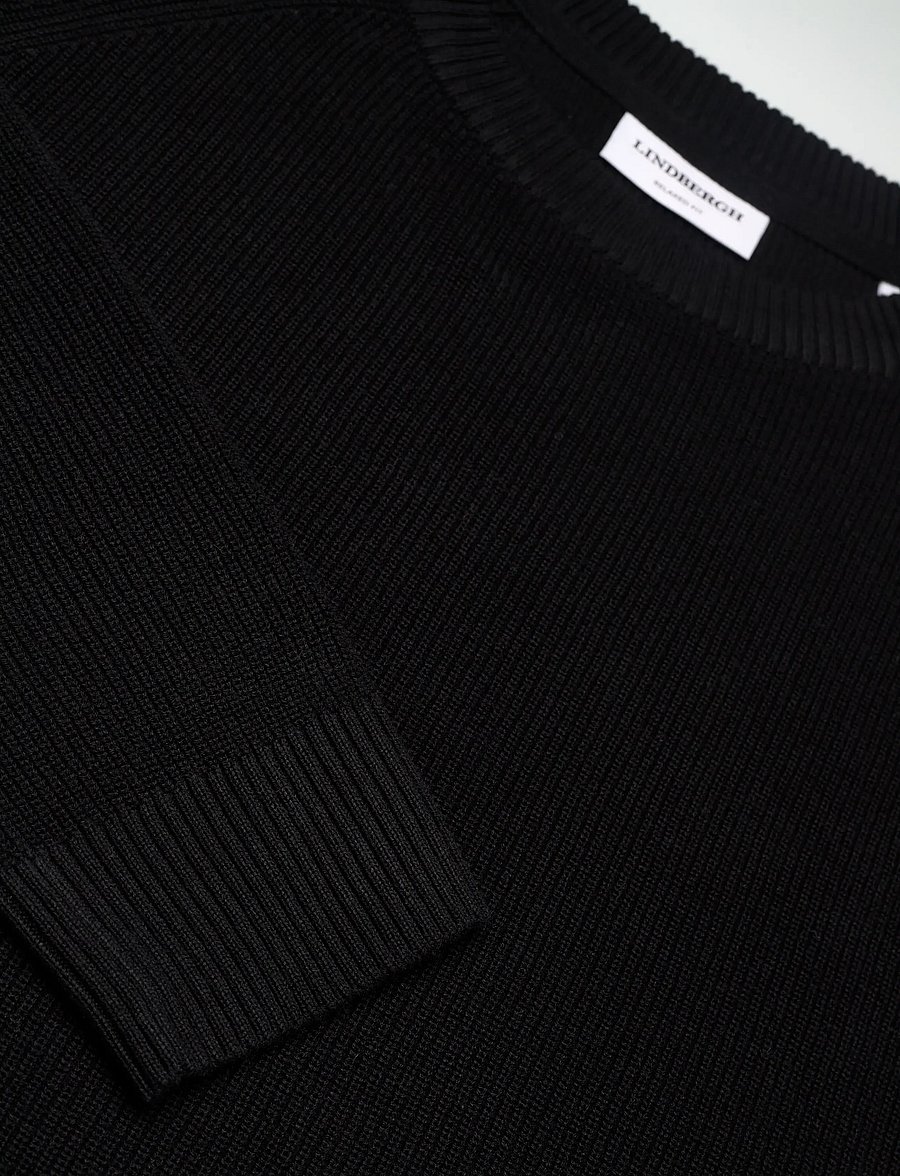 Lindbergh - Ribbed L/S o-neck knitRibbed L/S o-neck knit - rundhals - black - 2