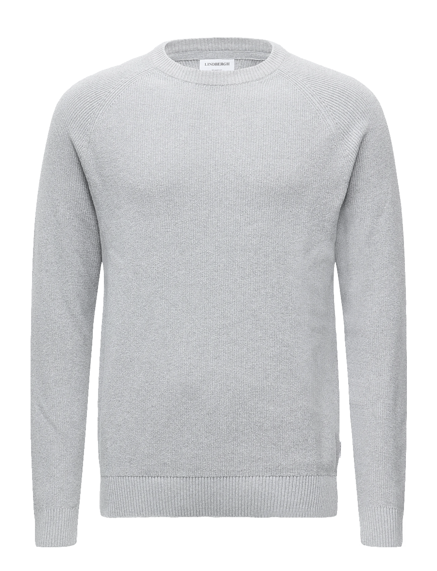 Lindbergh - Ribbed L/S o-neck knitRibbed L/S o-neck knit - rundhals - grey mel - 0