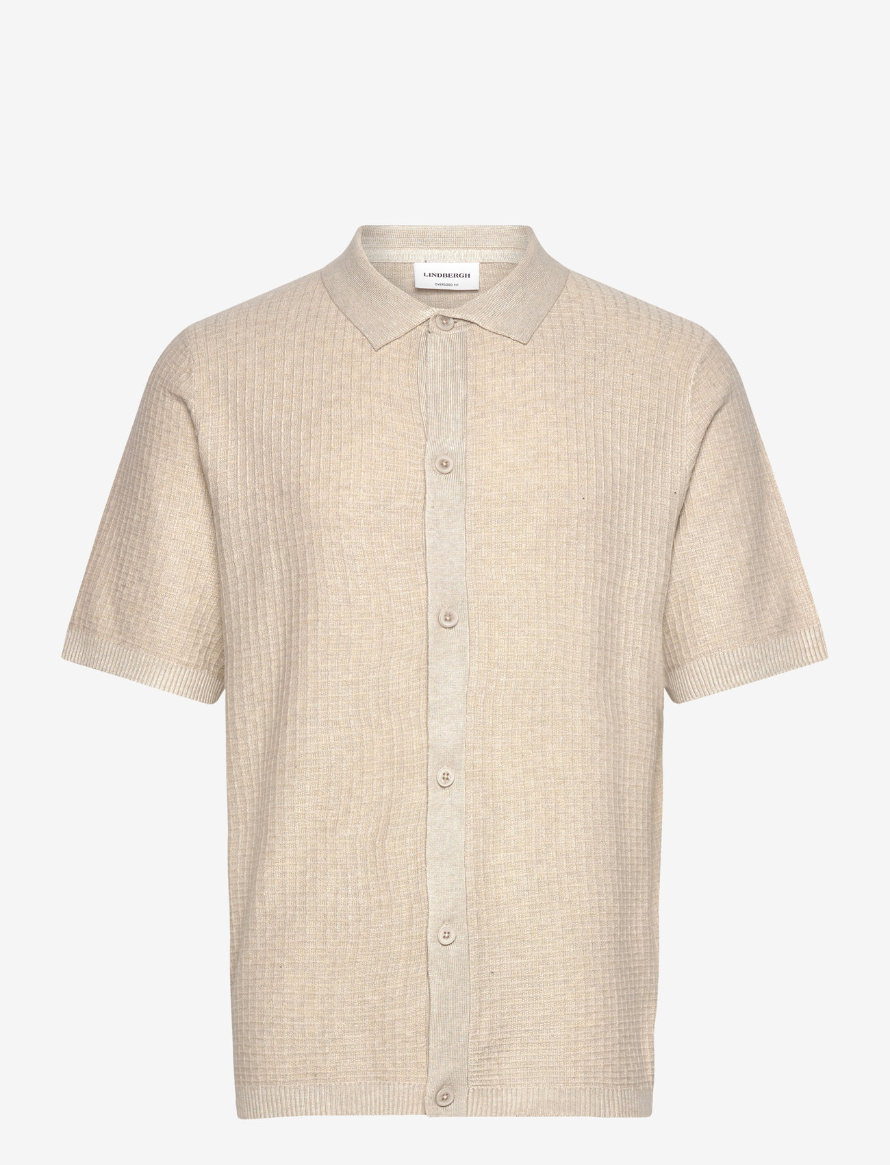 Lindbergh - Knitted S/S polo cardigan - lyhythihaiset kauluspaidat - off white mel - 0
