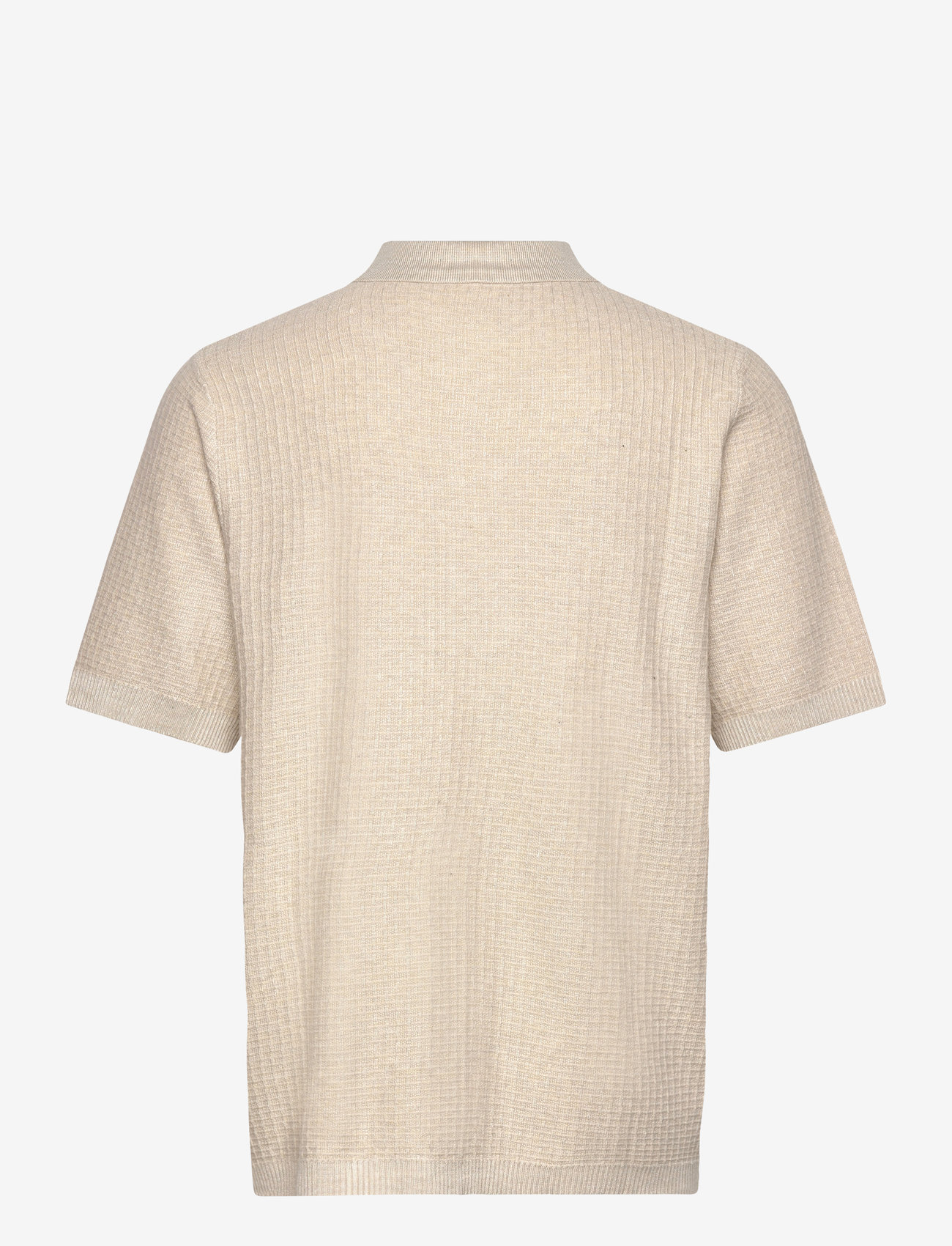 Lindbergh - Knitted S/S polo cardigan - lyhythihaiset kauluspaidat - off white mel - 1