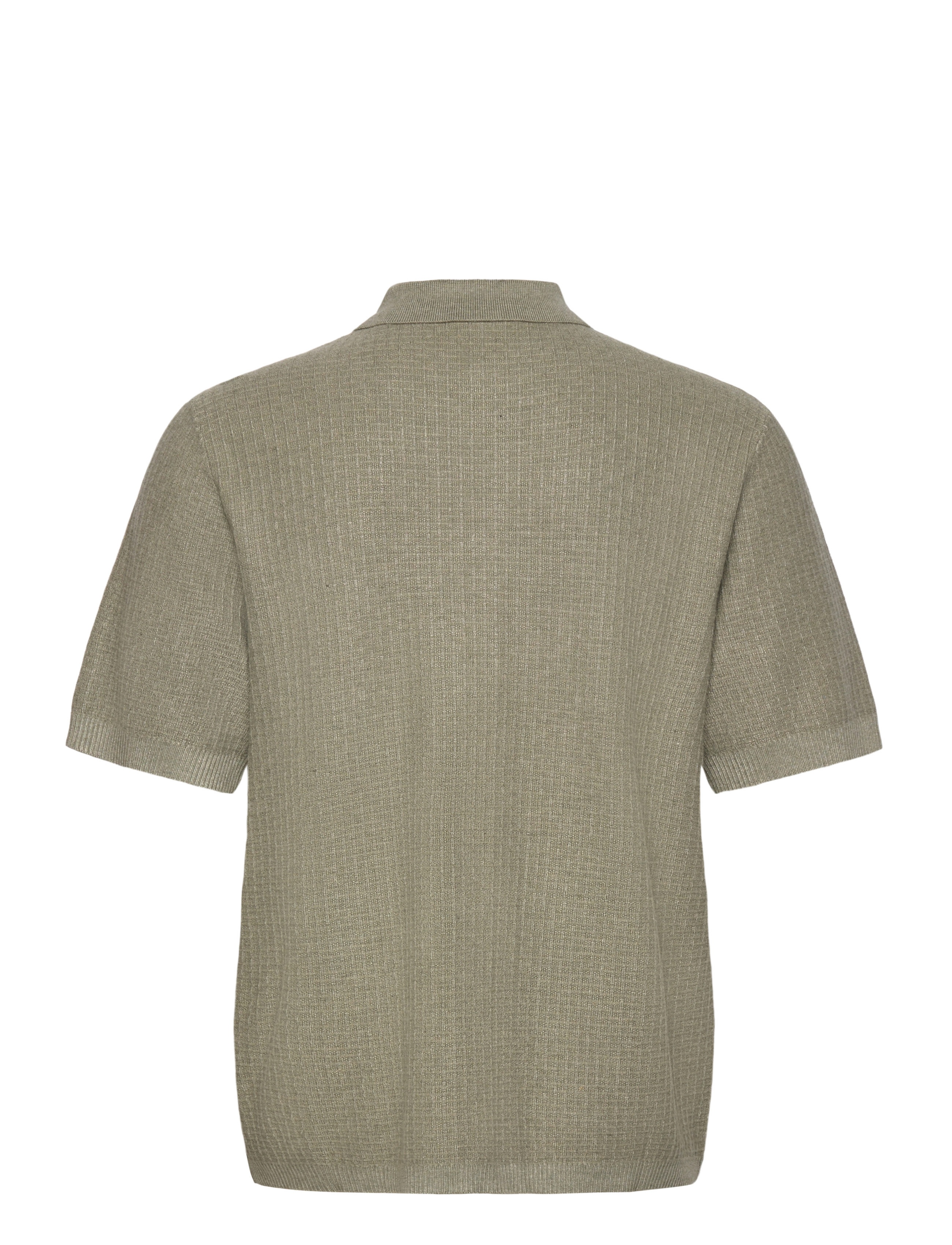 Lindbergh - Knitted S/S polo cardigan - soft green mel - 1