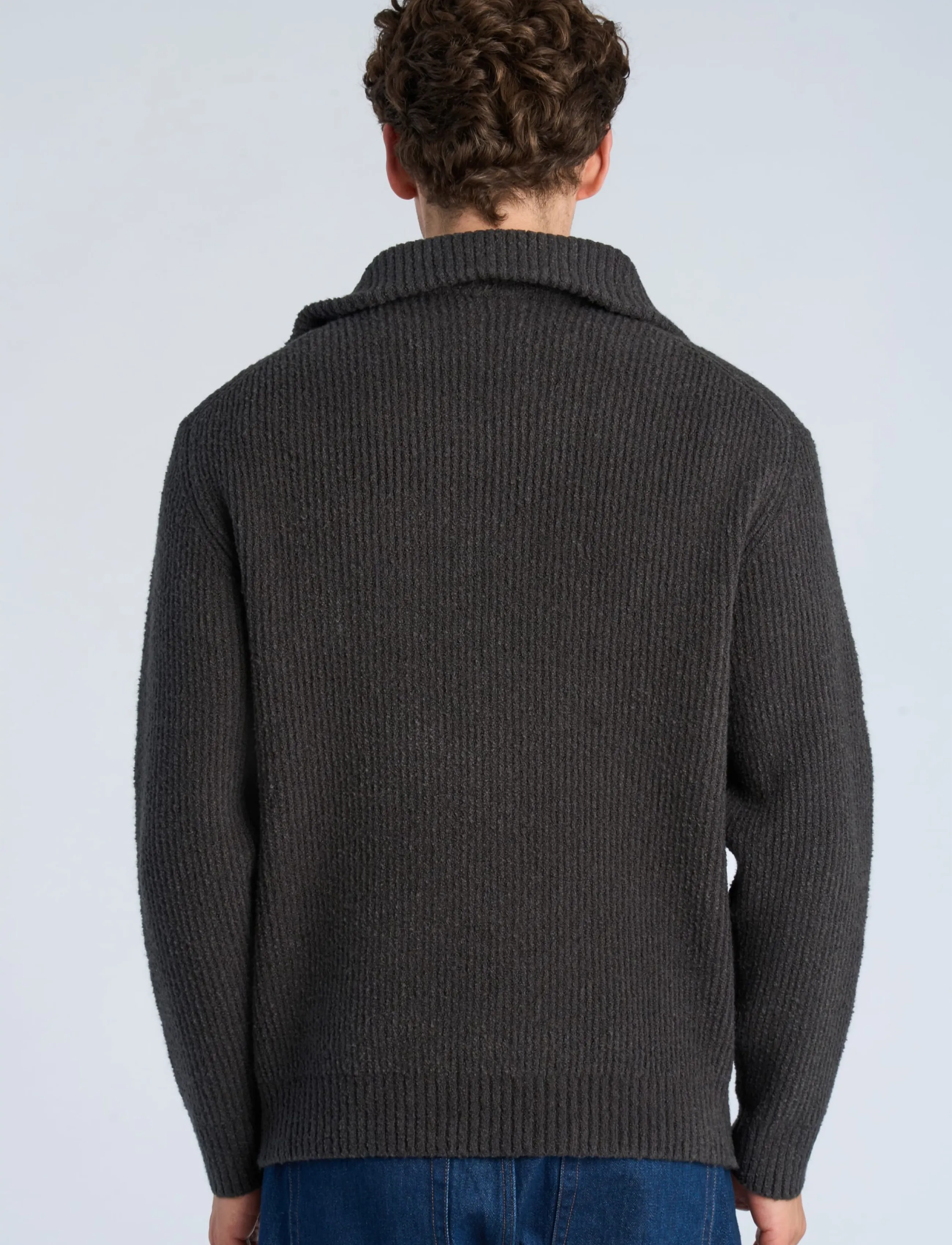 Lindbergh - Oversized half zip sweater - black - 4