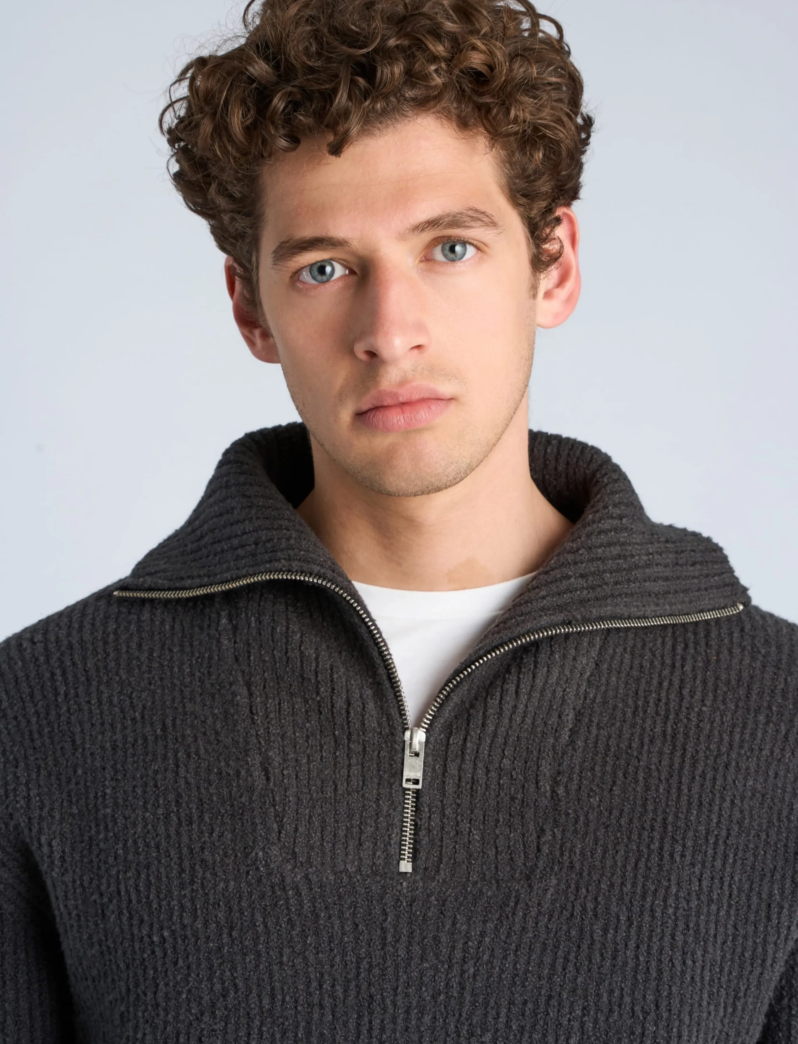 Lindbergh - Oversized half zip sweater - black - 5