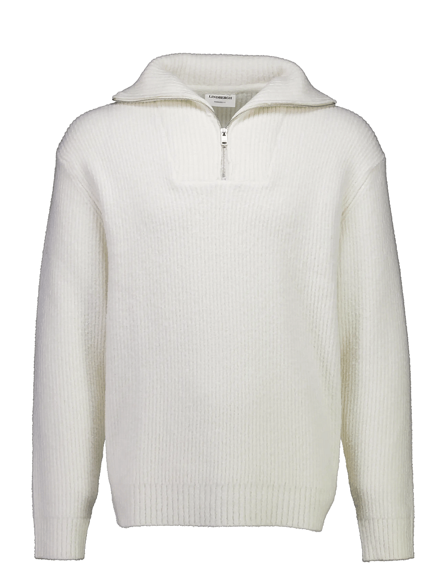 Lindbergh - Oversized half zip sweater - chalk white - 1