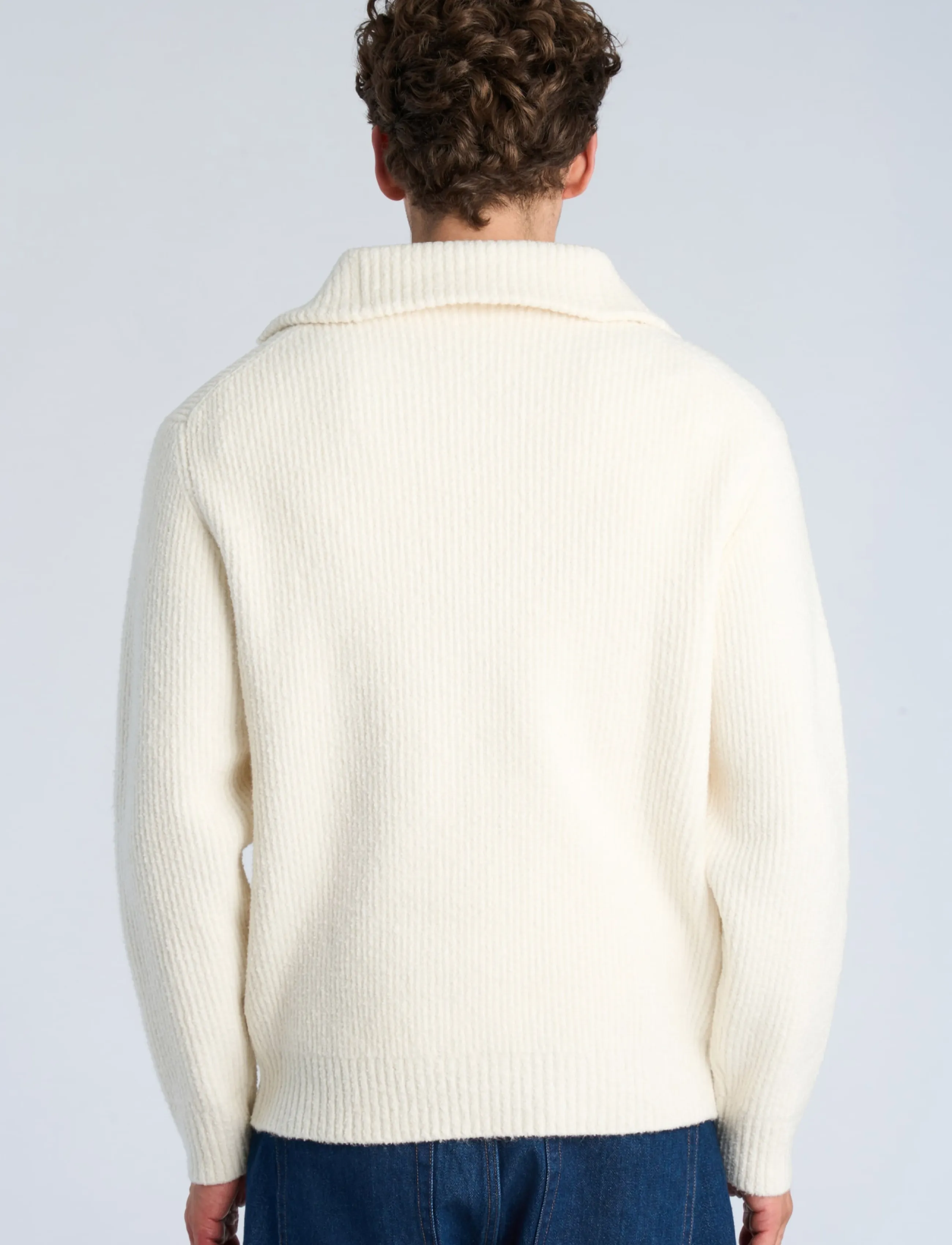 Lindbergh - Oversized half zip sweater - chalk white - 4