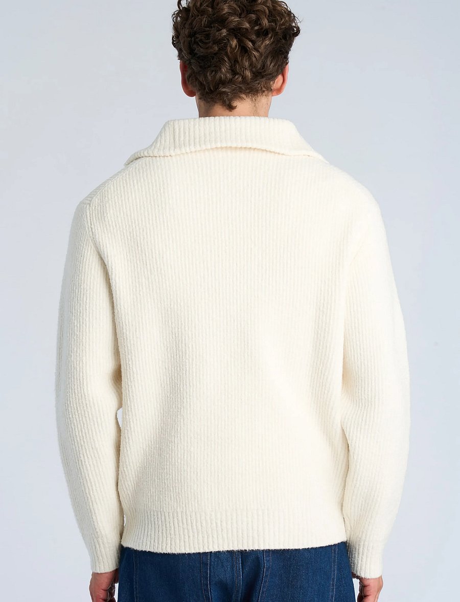 Lindbergh - Oversized half zip sweater - chalk white - 4
