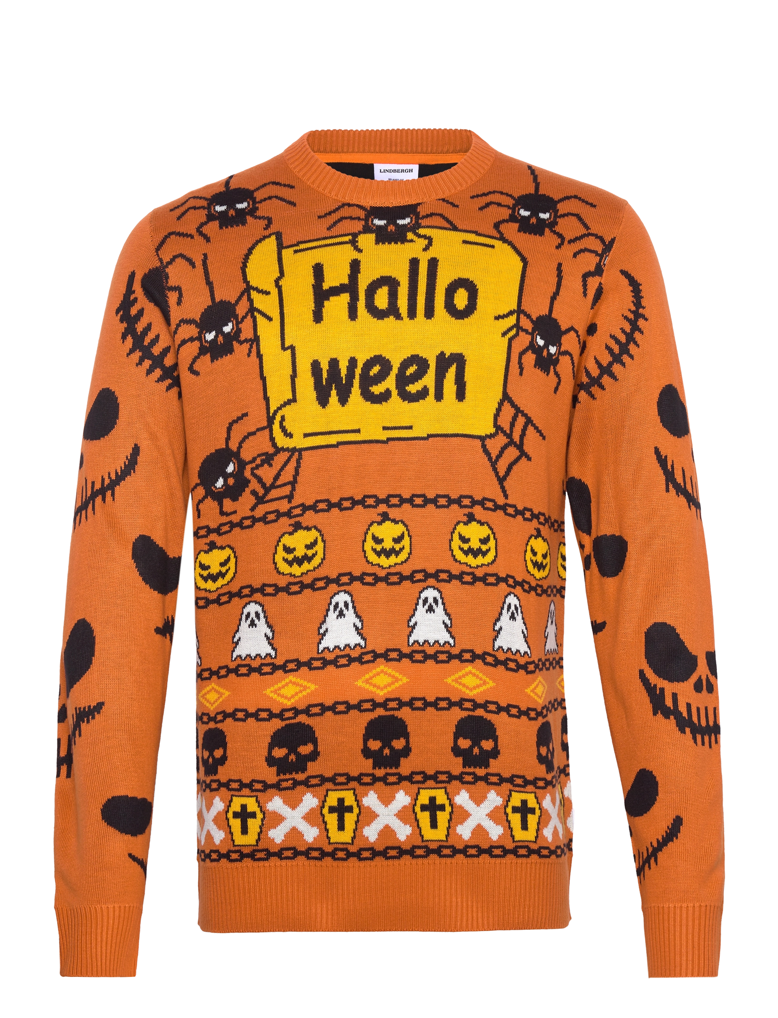 Halloween spider o-neck sweat - ORANGE