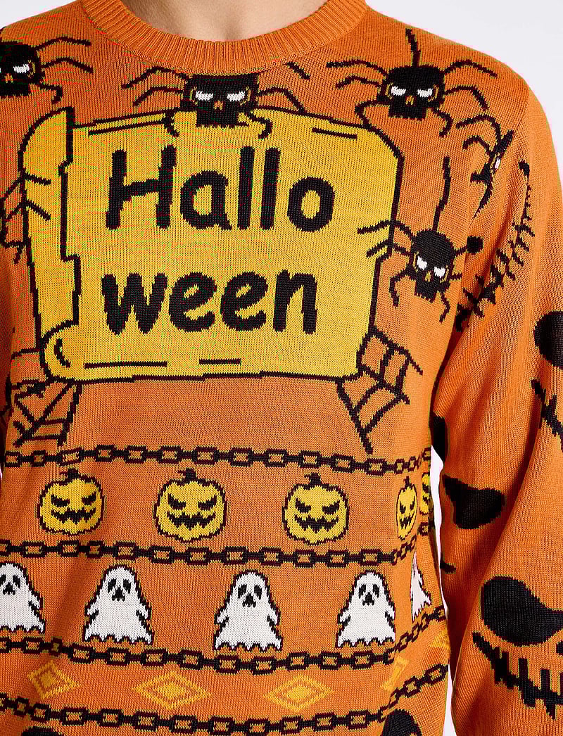 Lindbergh - Halloween spider o-neck sweat - orange - 5