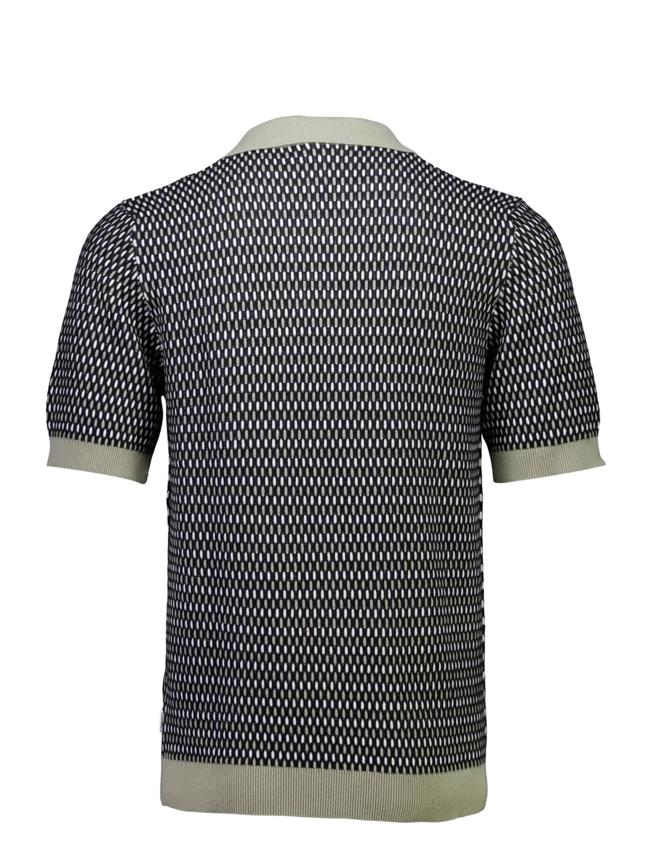 Lindbergh - Jacquard S/S v-neck polo - dusty olive - 2
