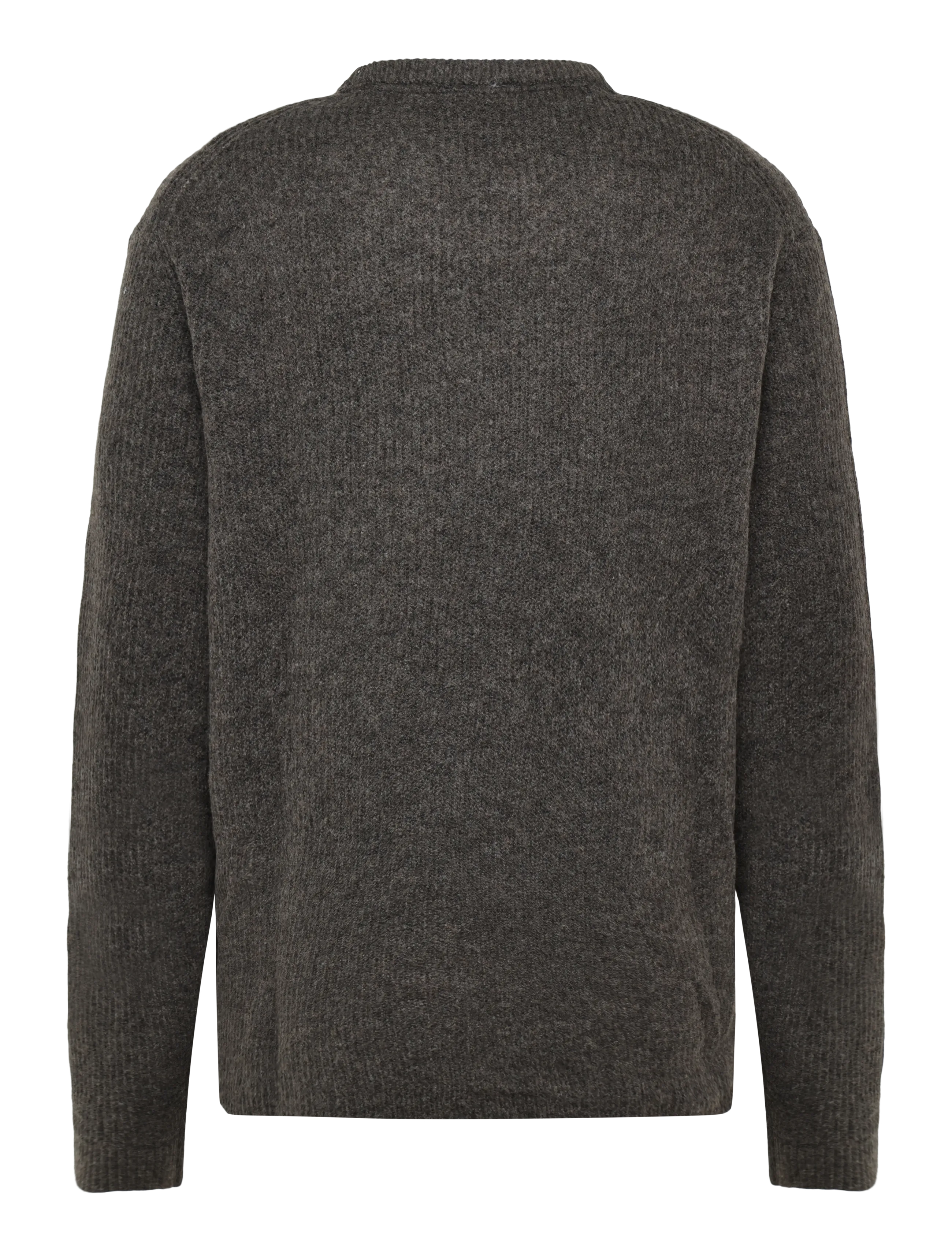 Lindbergh - Rib knitted L/S o-neck sweater - Ümara kaelusega - dk brown mel - 1