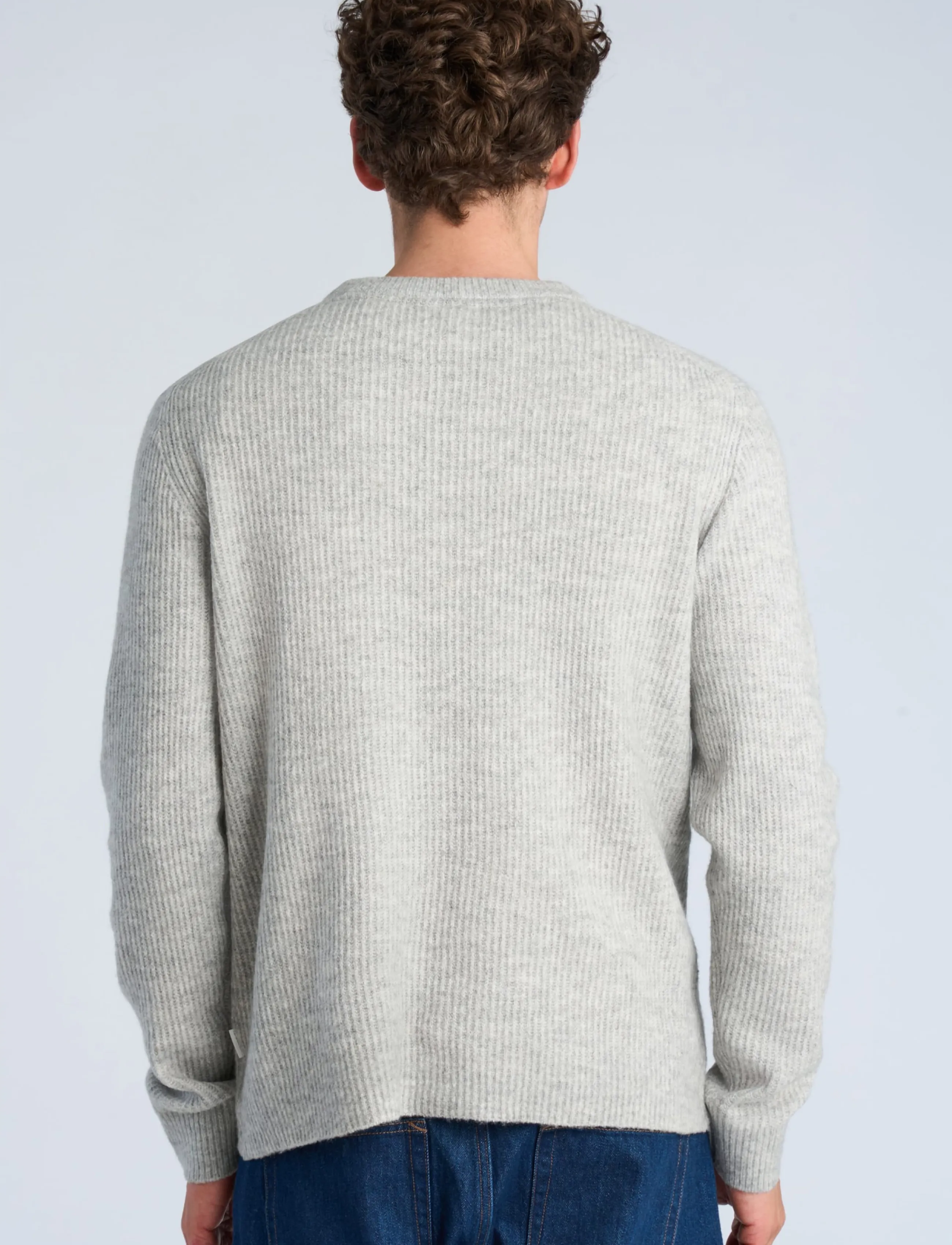 Lindbergh Rib Knitted L/S O-Neck Sweater stickade tröjor herr – bild 3