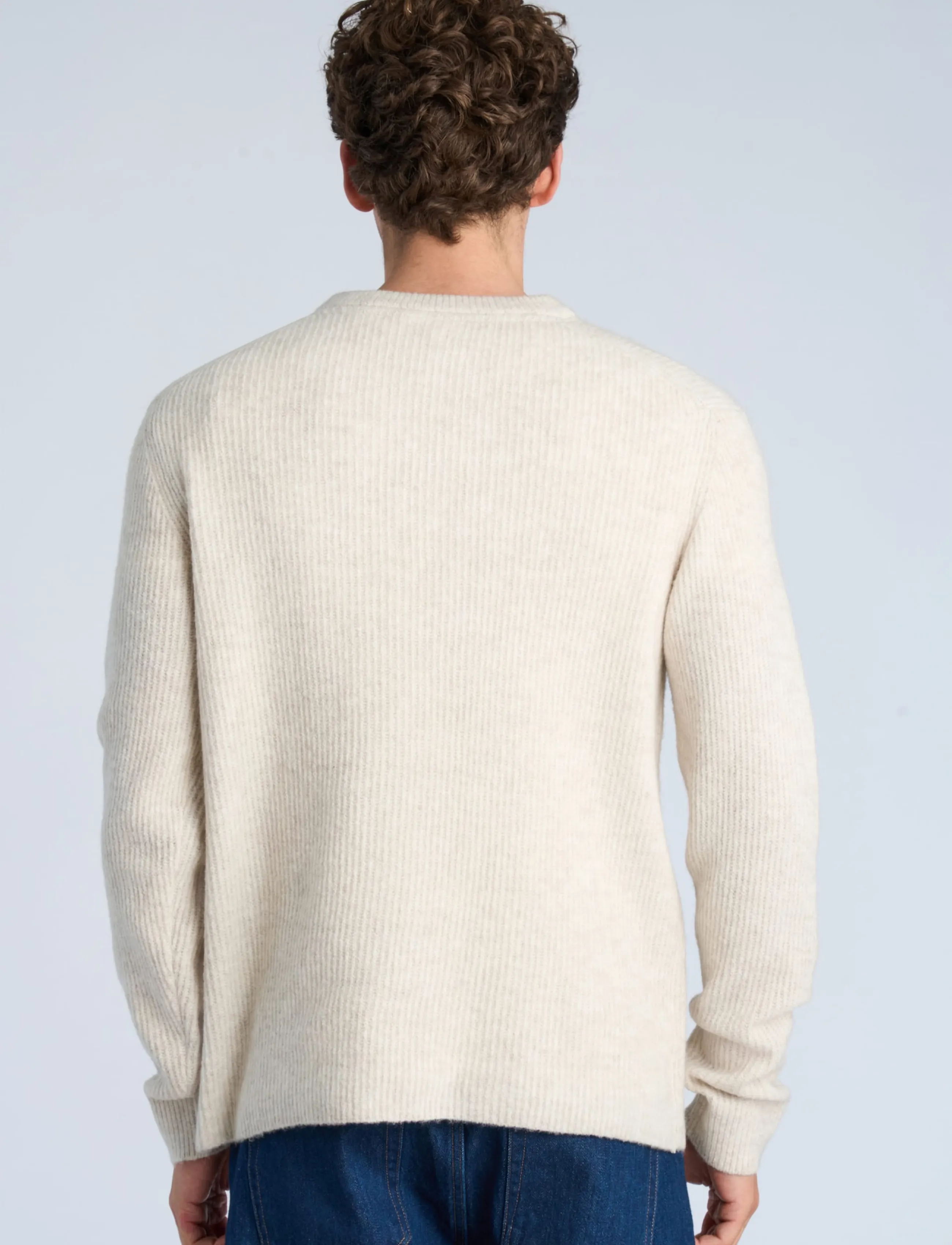 Lindbergh Rib Knitted L/S O-Neck Sweater stickade tröjor herr – bild 3