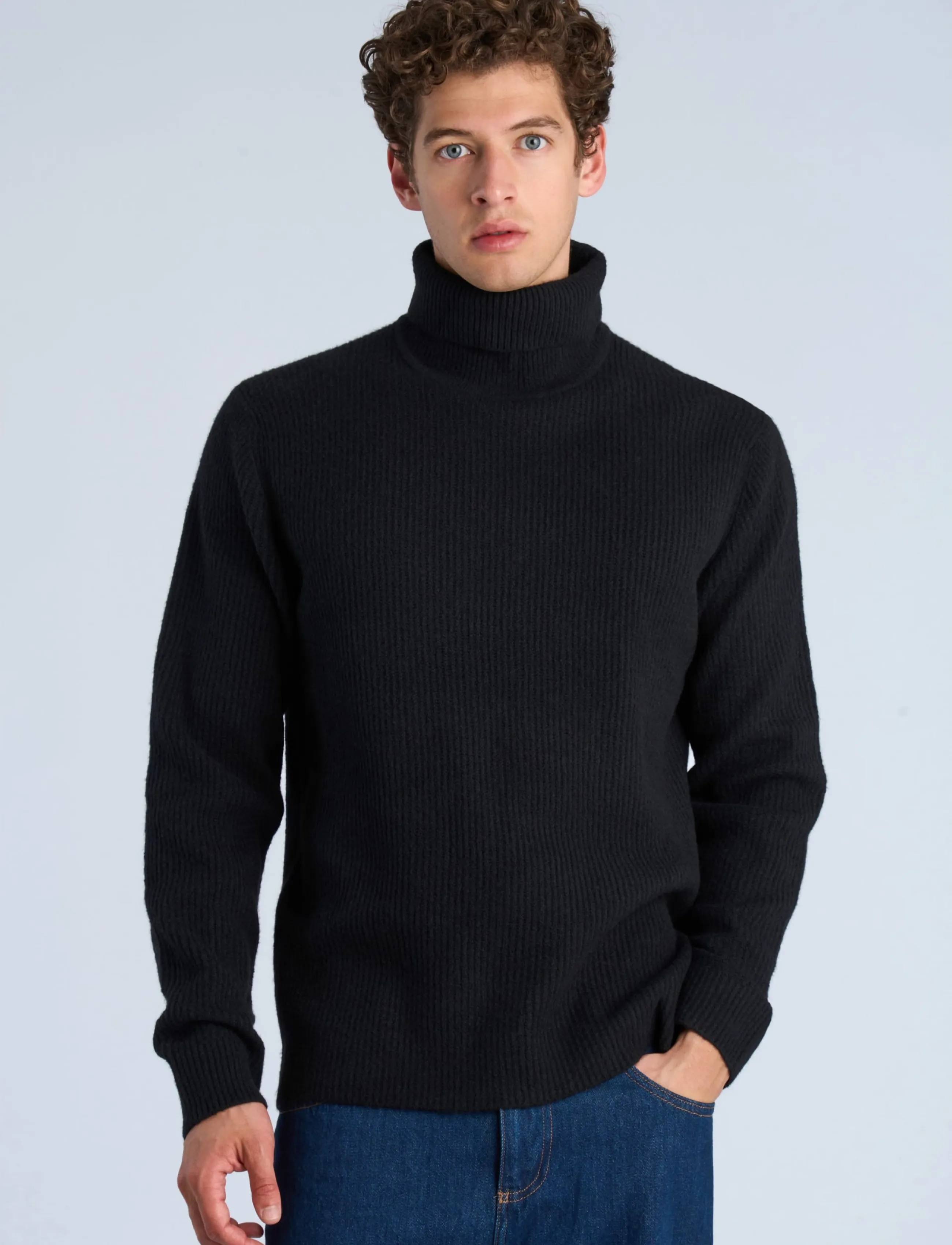 Lindbergh - Rib L/S roll-neck sweater - kõrge kaelusega - charcoal - 3