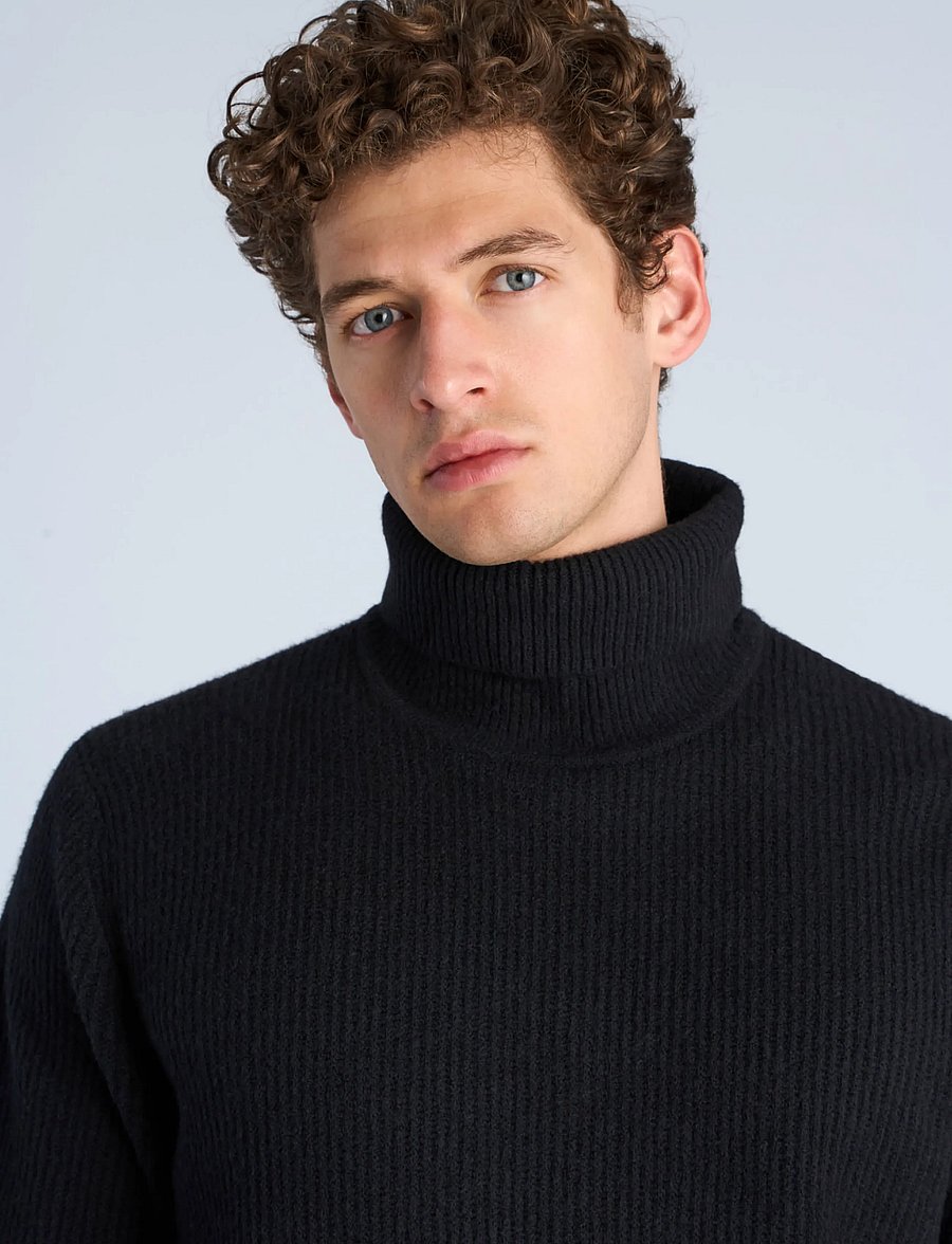 Lindbergh - Rib L/S roll-neck sweater - kõrge kaelusega - charcoal - 5