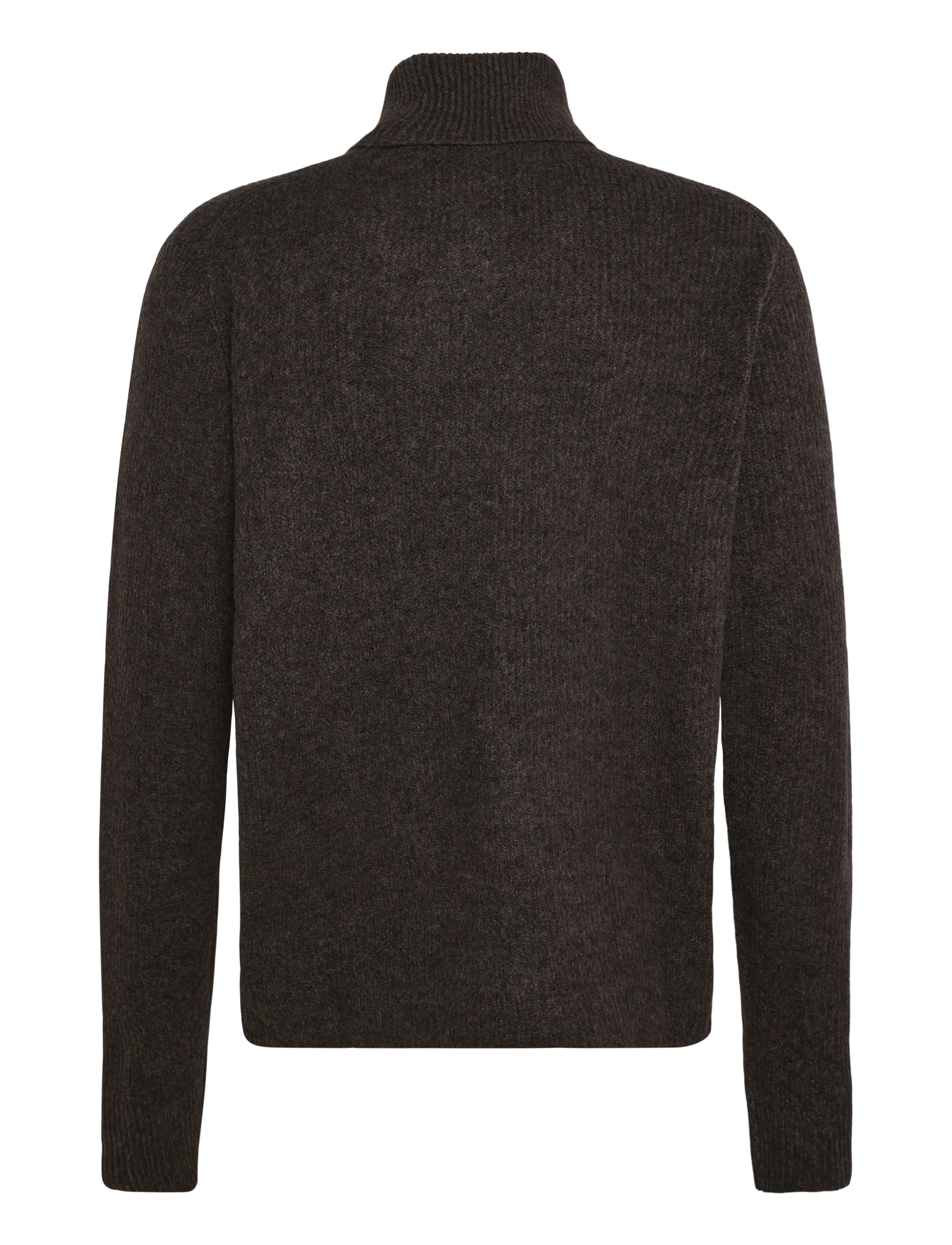 Lindbergh - Rib L/S roll-neck sweater - polokrage - dk brown mel - 1