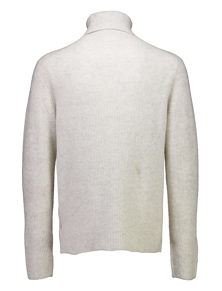 Lindbergh - Rib L/S roll-neck sweater - polokrage - lt sand mel - 2
