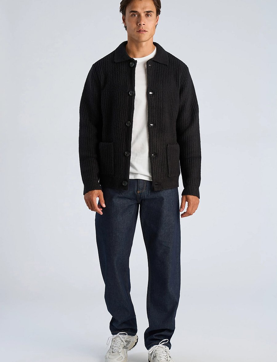 Lindbergh - Chunky knitted button cardigan L/S - kardiganid - black - 0