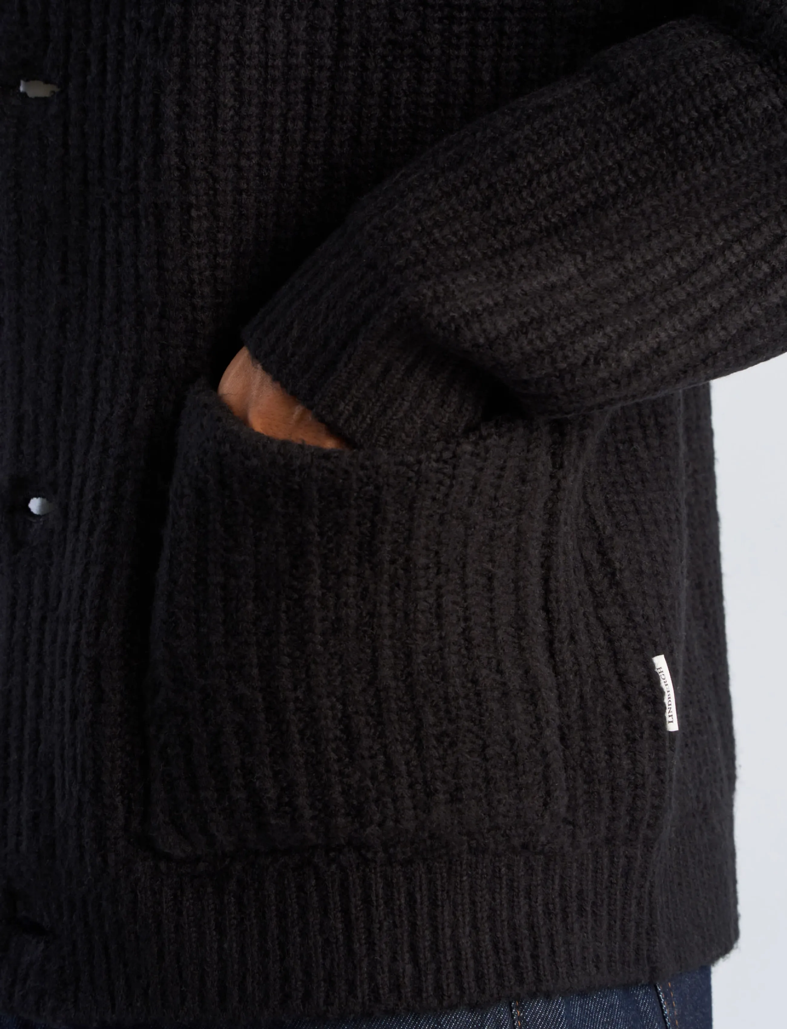 Lindbergh Chunky Knitted Button Cardigan L/S herr – bild 5