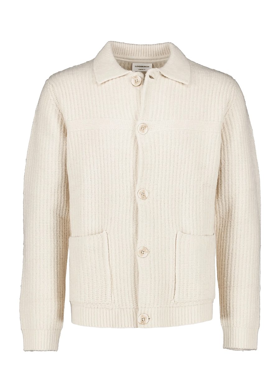 Lindbergh - Chunky knitted button cardigan L/S - kardiganid - lt sand mel - 1