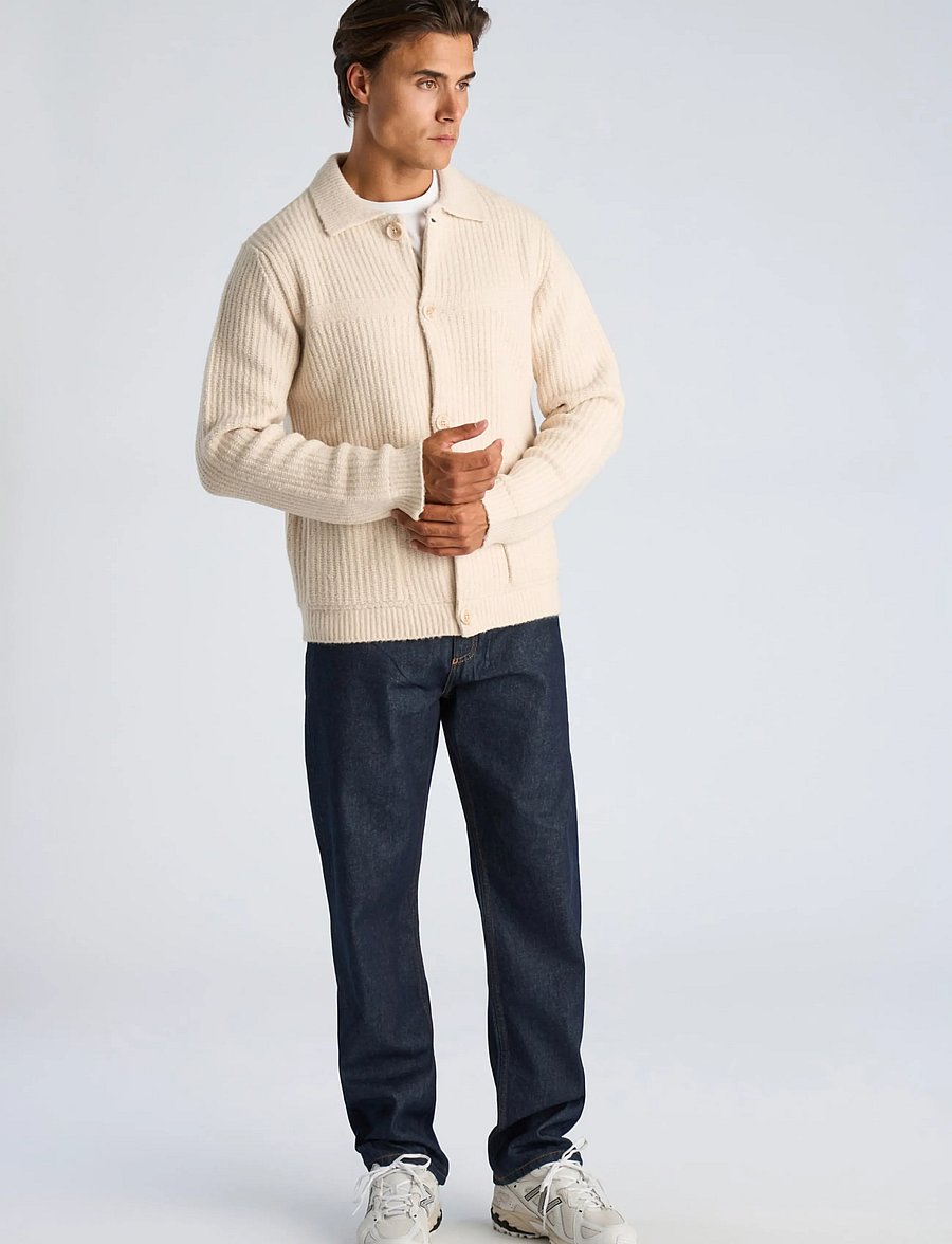 Lindbergh - Chunky knitted button cardigan L/S - kardiganid - lt sand mel - 0